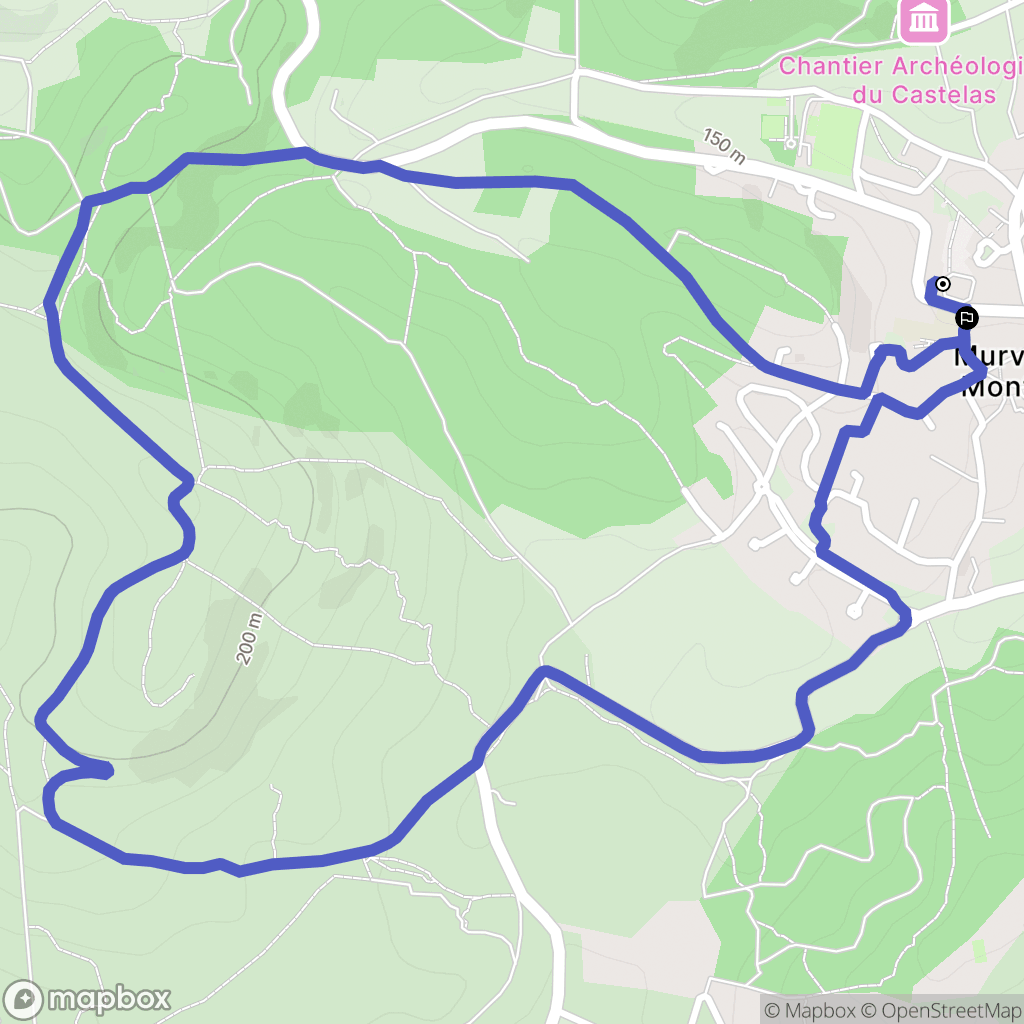 Murviel-lès-Montpellier : carte du parcours de randonnée - France