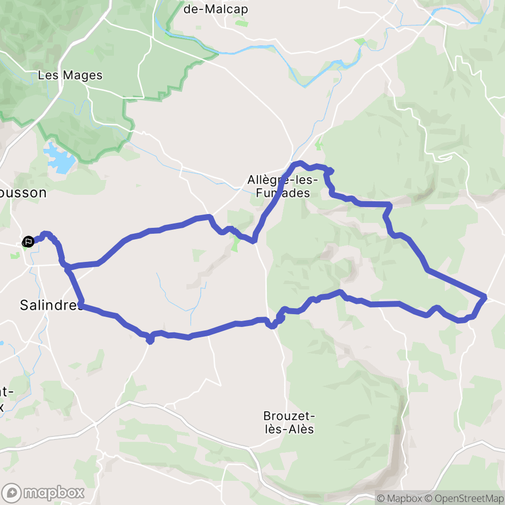 Rousson : carte du parcours de randonnée - France