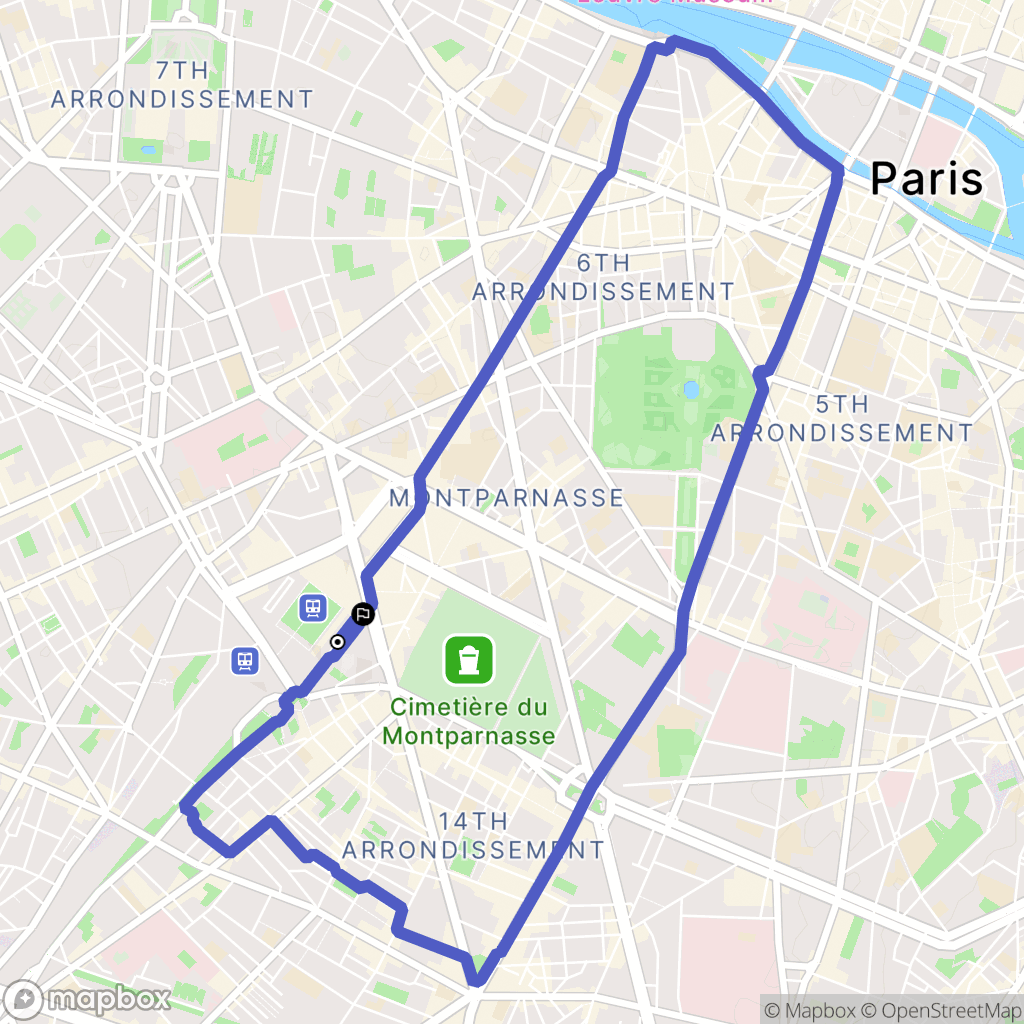 Paris : carte du parcours de randonnée - France