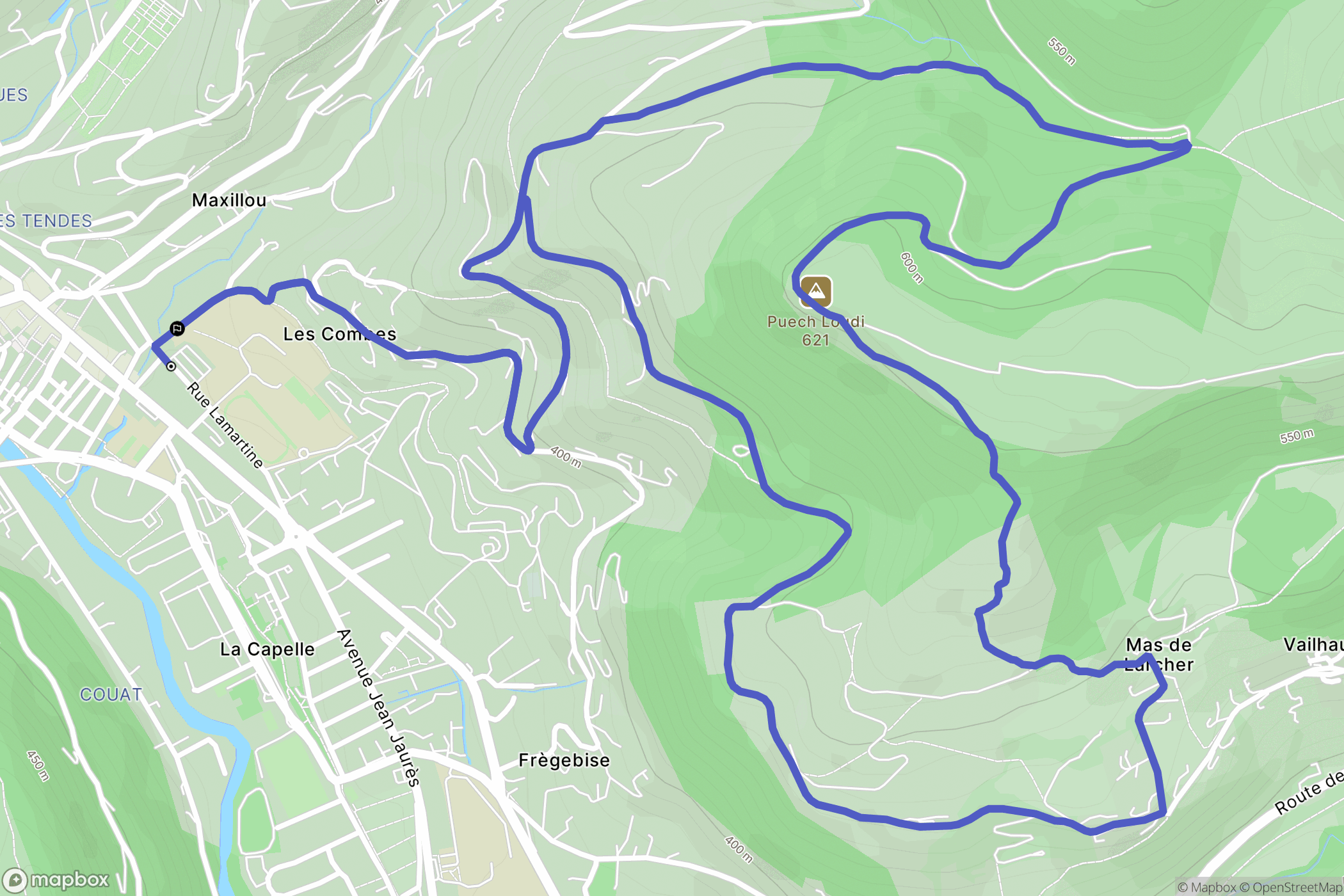 Saint-Affrique : carte du parcours de randonnée - France