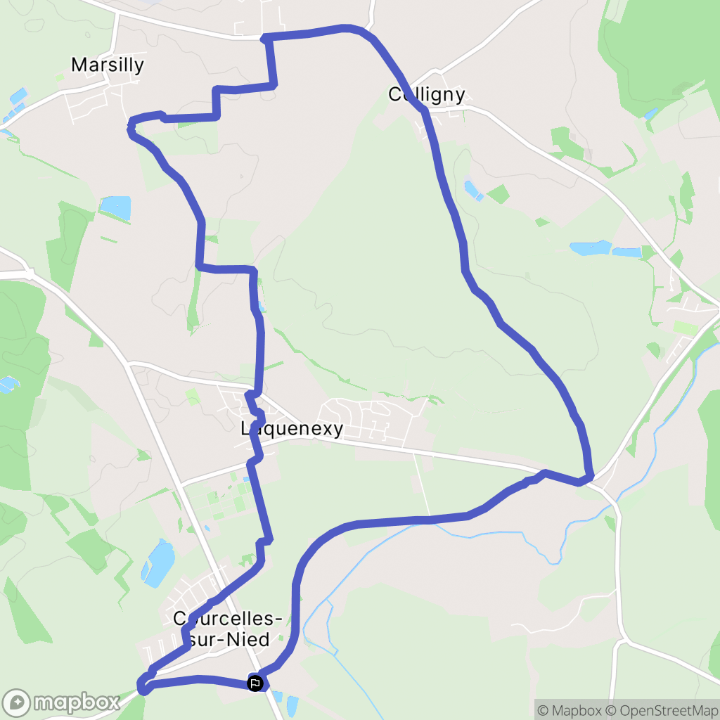 Courcelles-sur-Nied : carte du parcours de randonnée - France