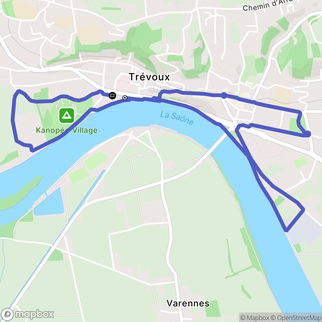 Trévoux : carte du parcours de randonnée - France