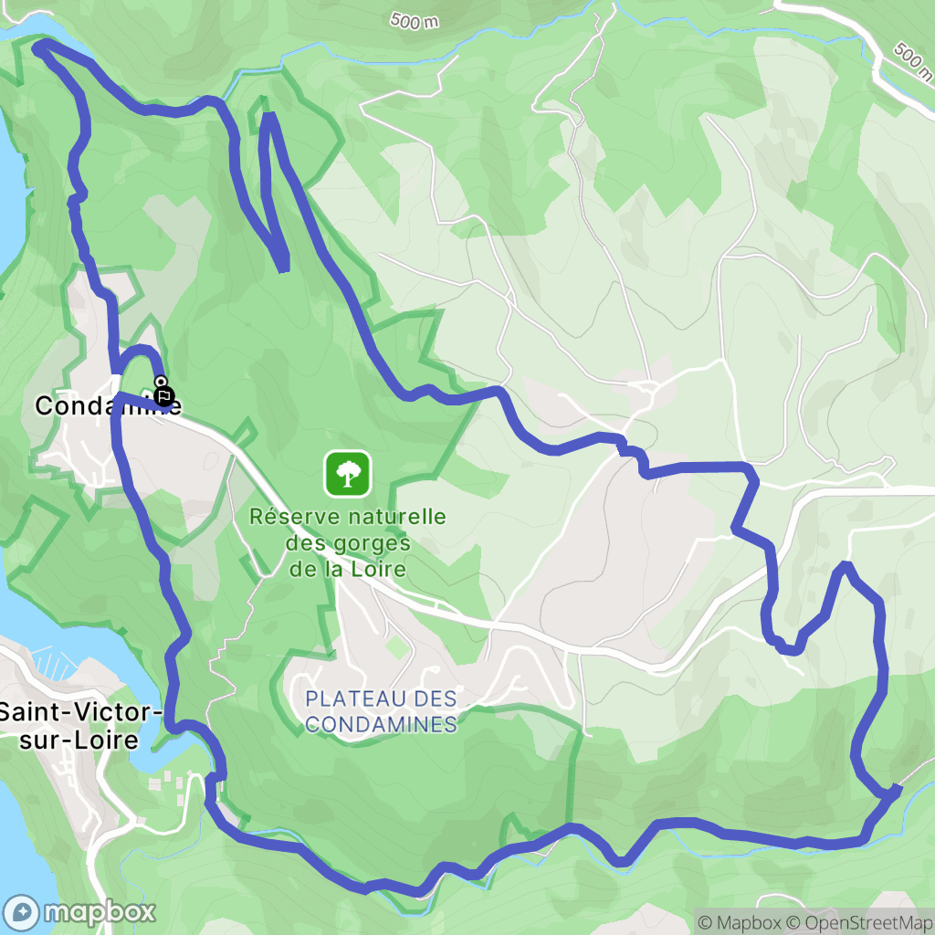 Saint-Étienne : carte du parcours de randonnée - France