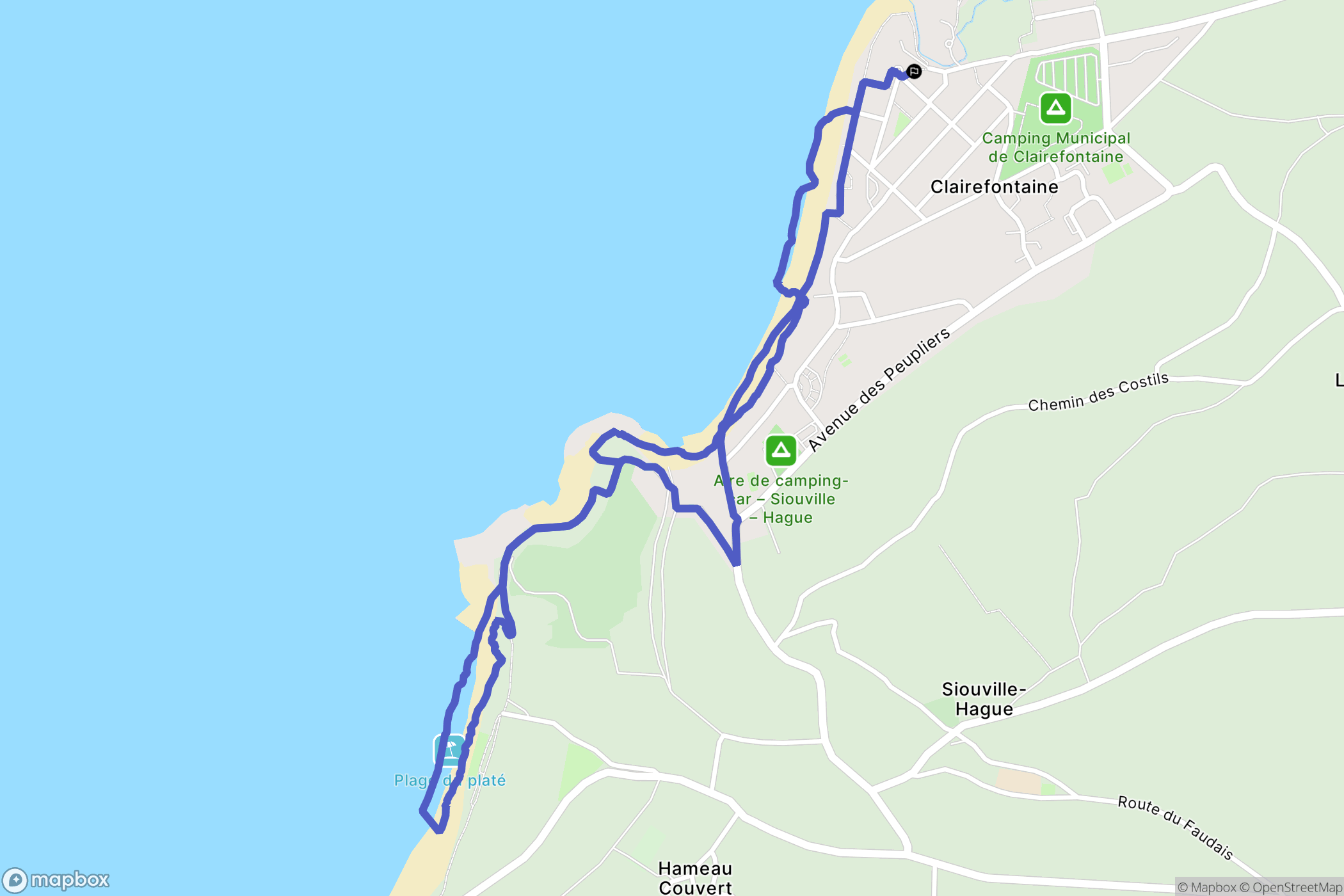 Siouville-Hague : carte du parcours de randonnée - France