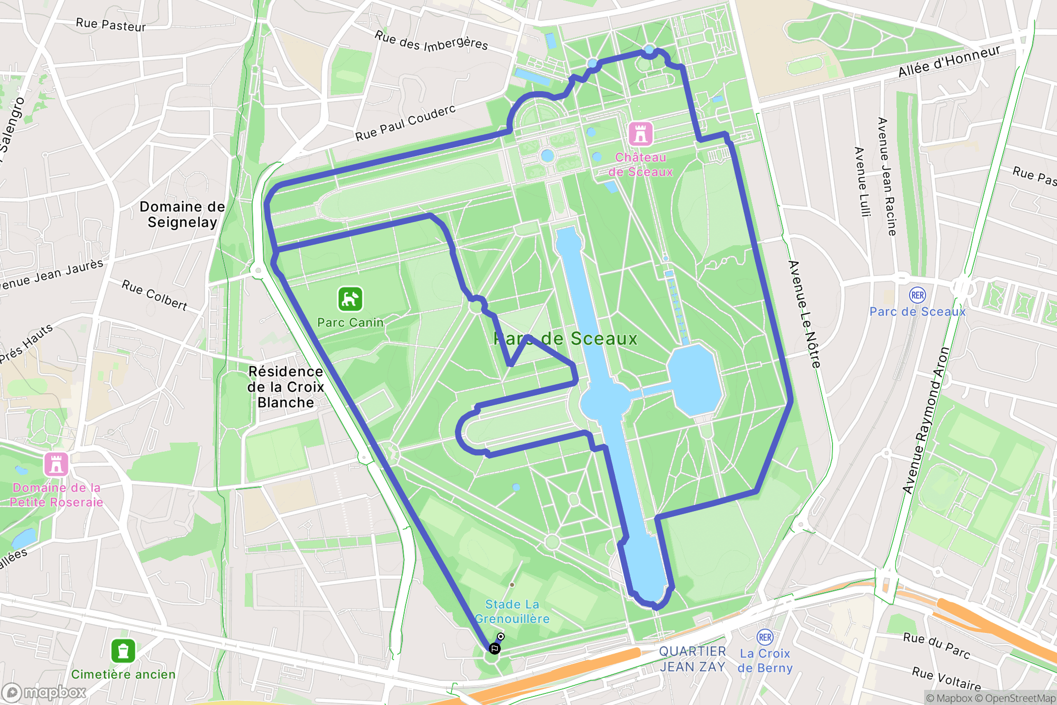 Antony : carte du parcours de randonnée - France