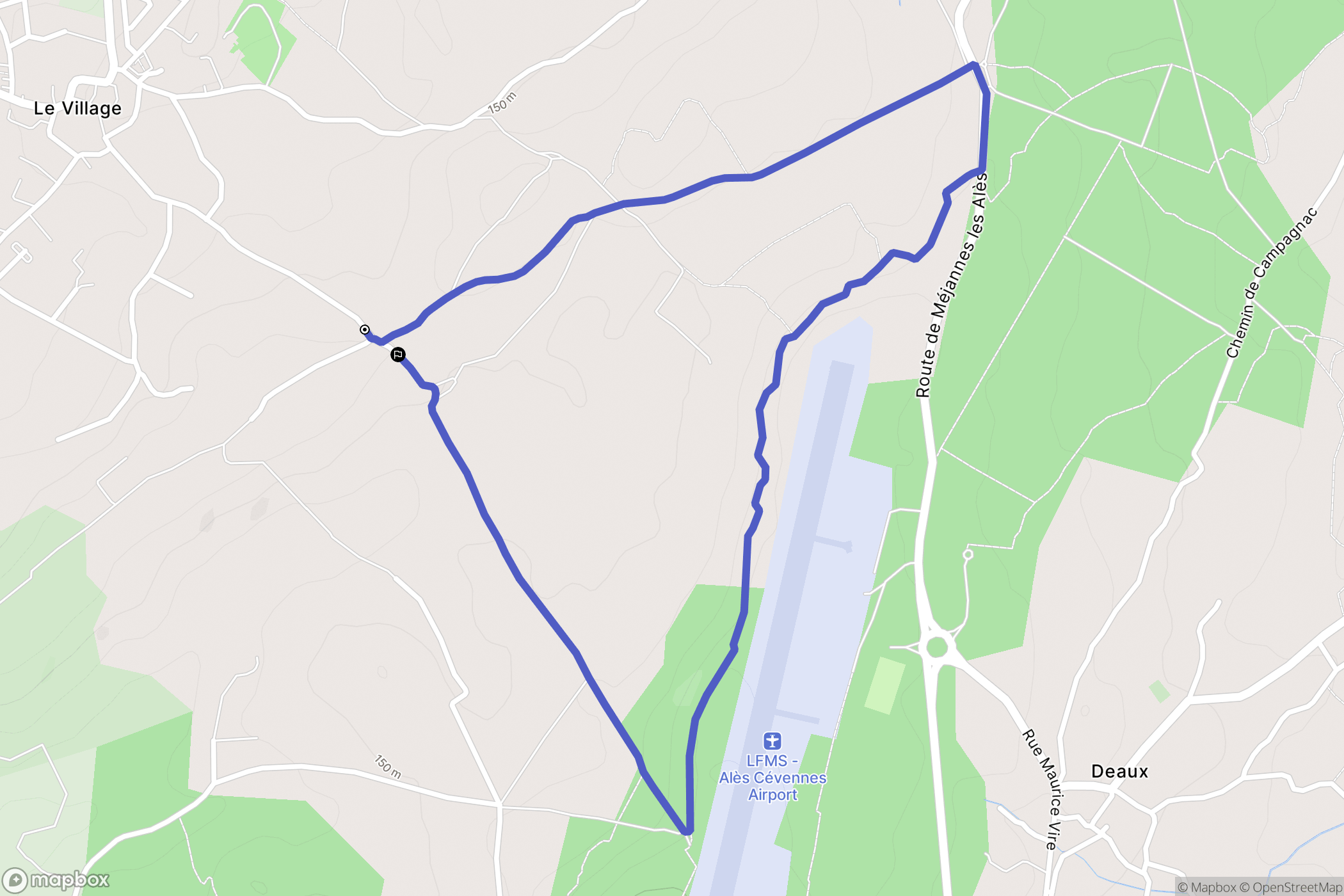 Saint-Hilaire-de-Brethmas : carte du parcours de randonnée - France
