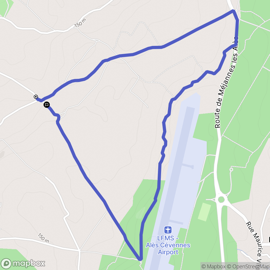Saint-Hilaire-de-Brethmas : carte du parcours de randonnée - France