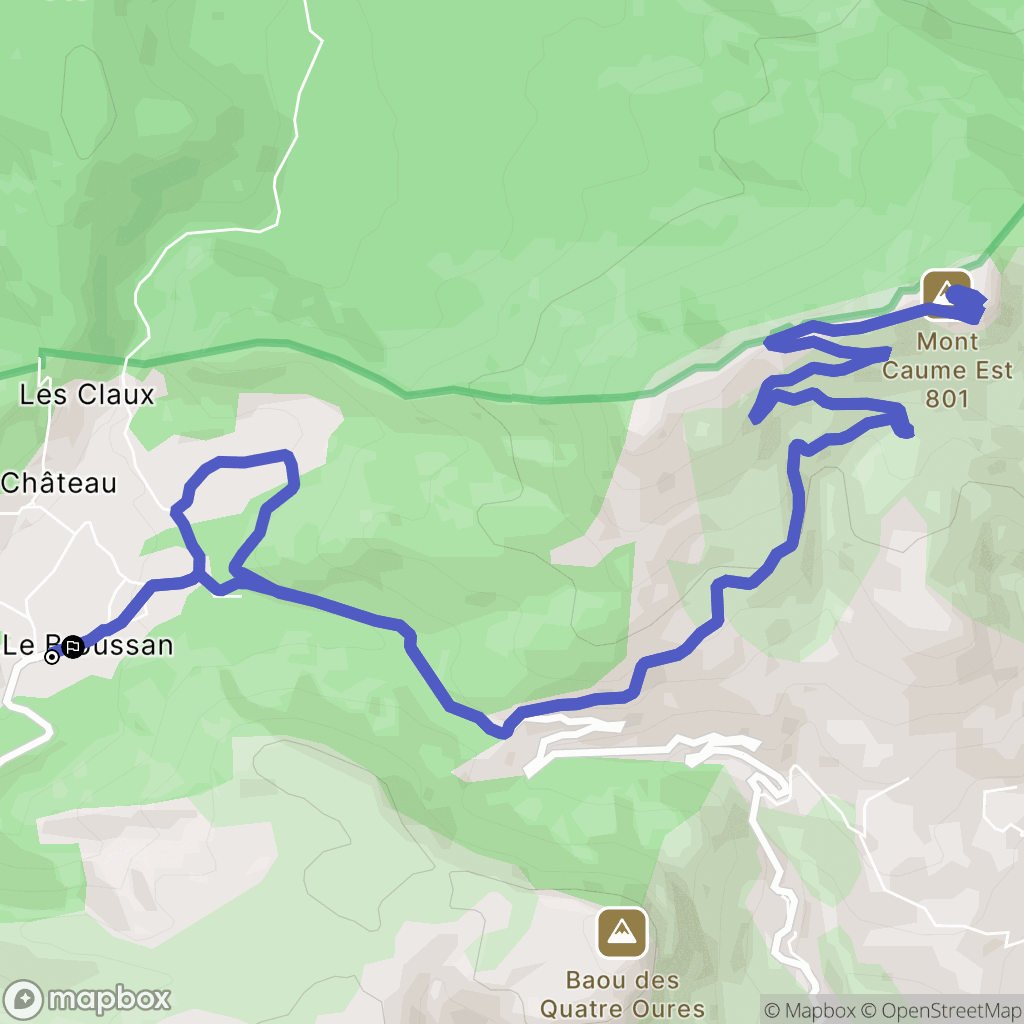 Évenos : carte du parcours de randonnée - France