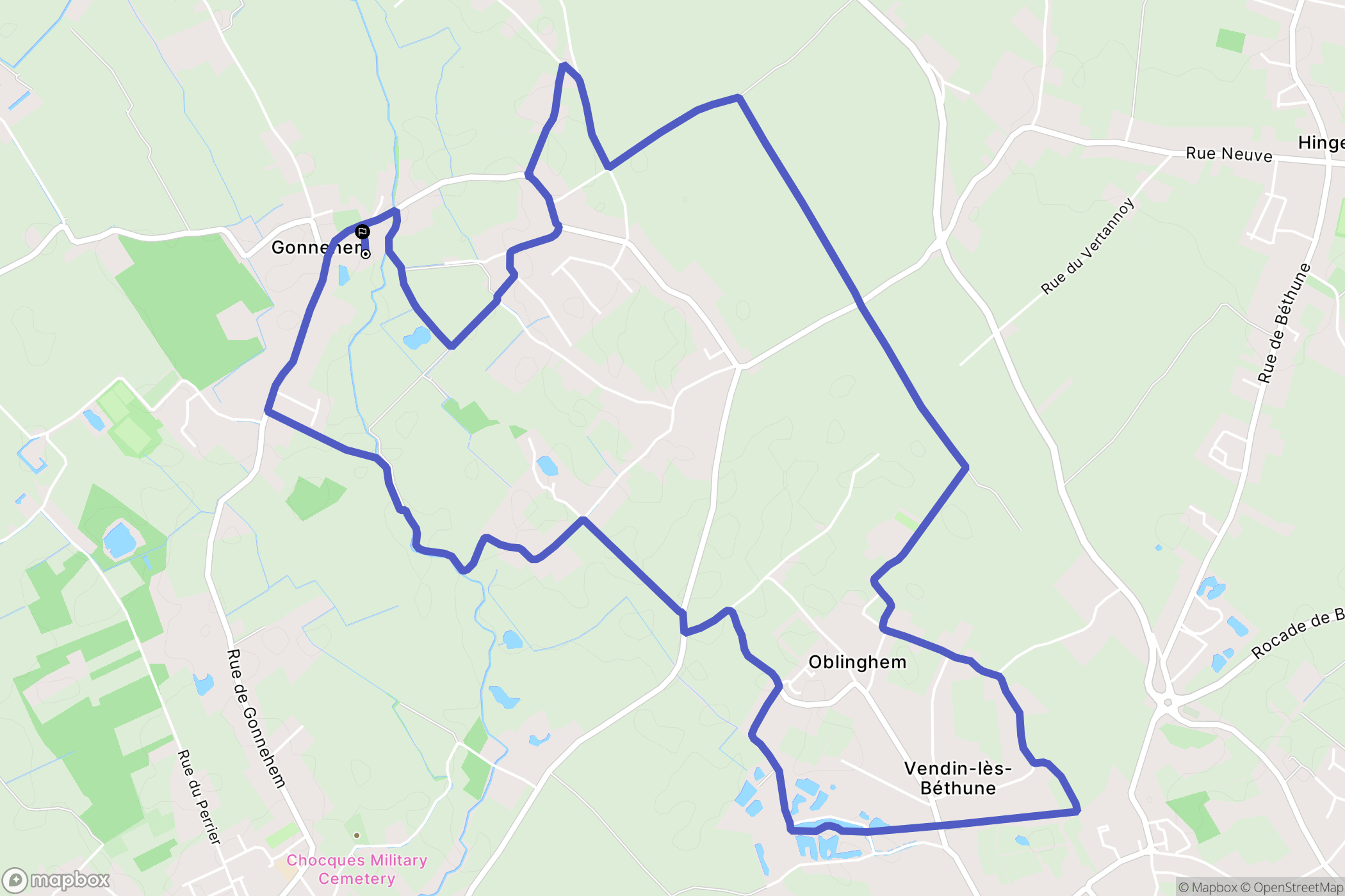 Gonnehem : carte du parcours de randonnée - France