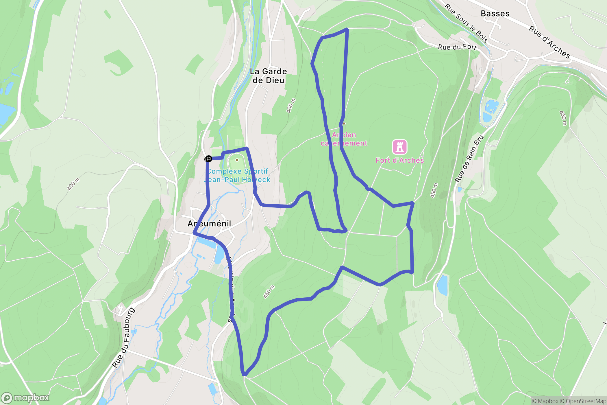 Arches : carte du parcours de randonnée - France
