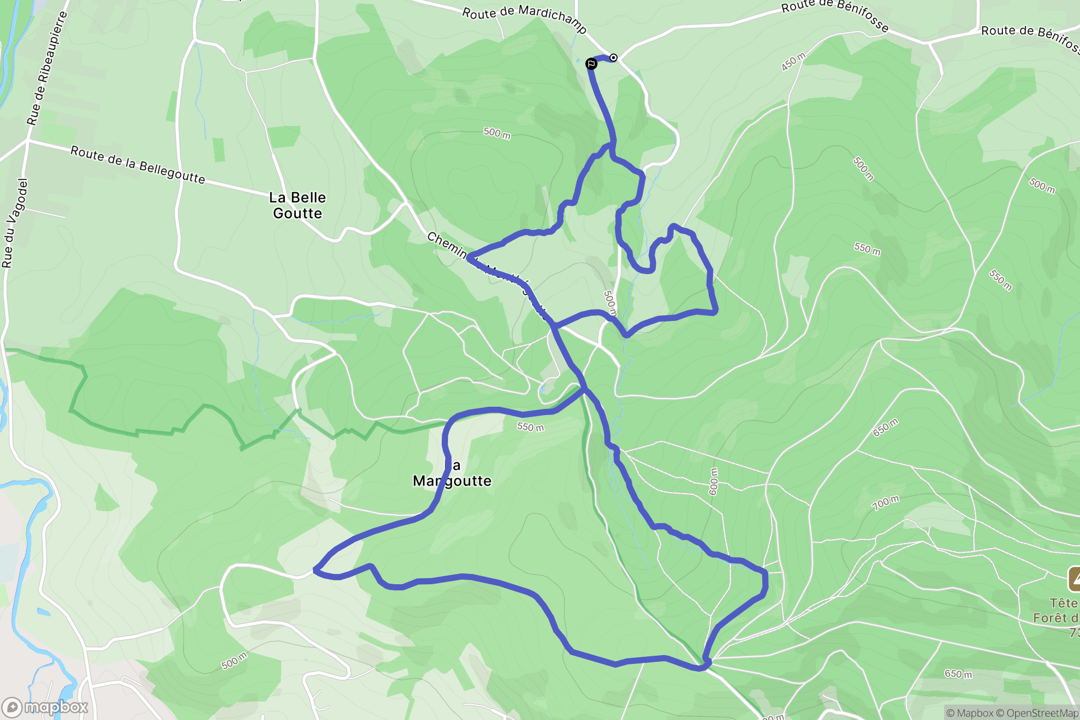 Mandray : carte du parcours de randonnée - France