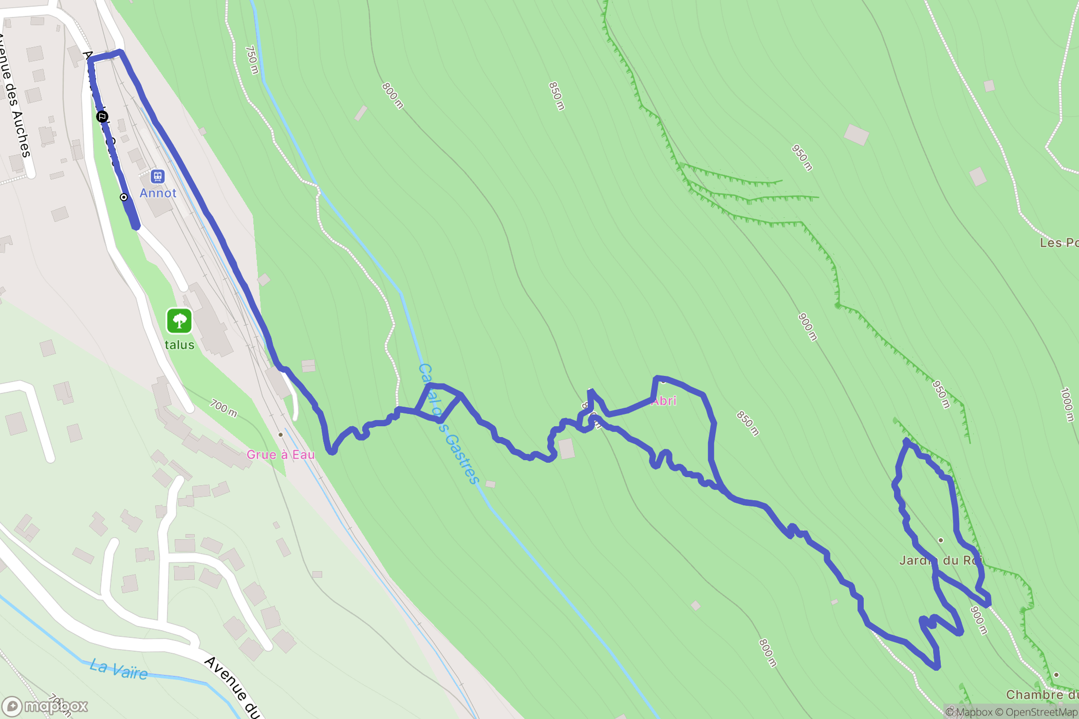 Annot : carte du parcours de randonnée - France