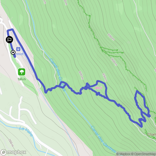 Annot : carte du parcours de randonnée - France