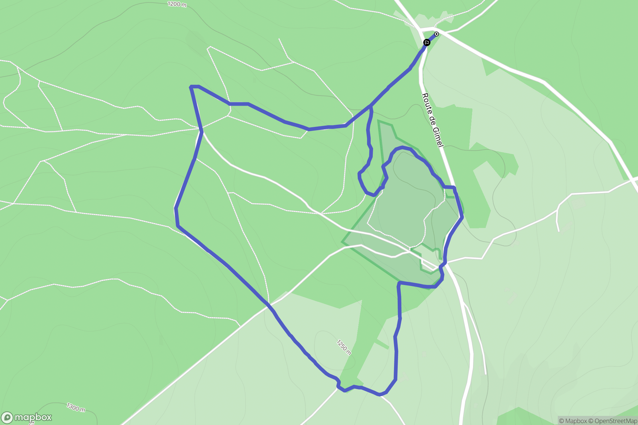 Saint Sauveur en Rue : carte du parcours de randonnée - France