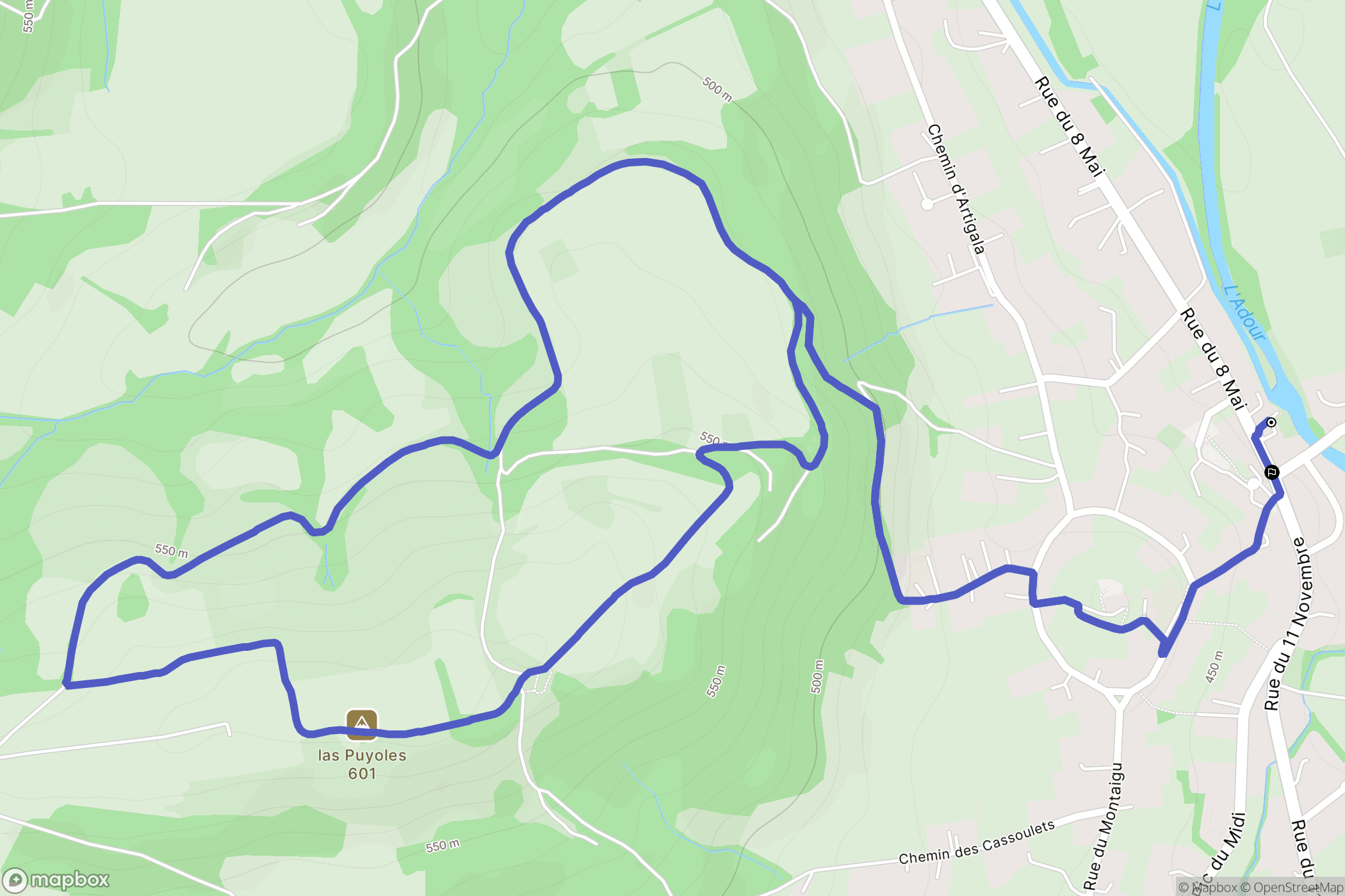 Montgaillard : carte du parcours de randonnée - France