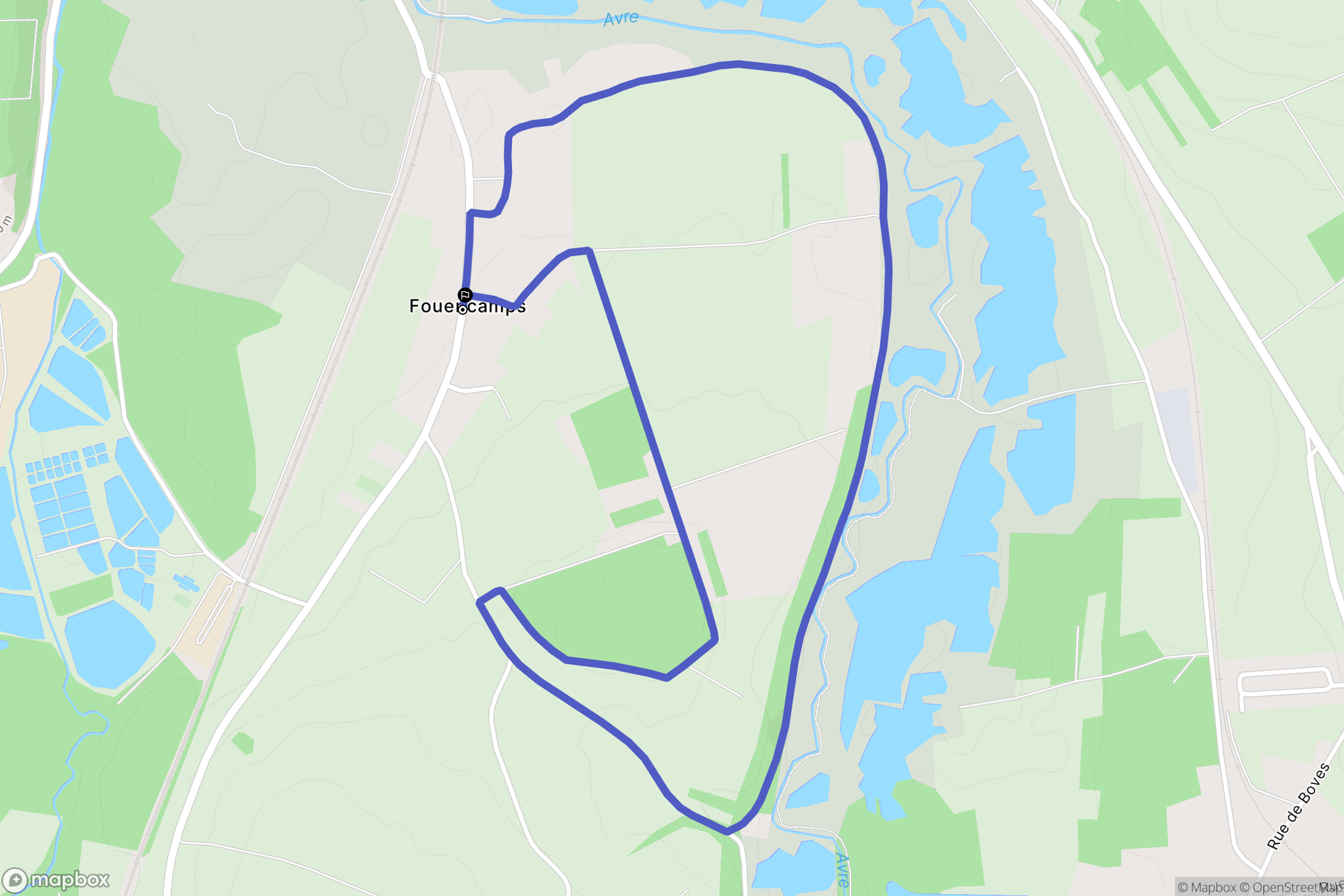Fouencamps : carte du parcours de randonnée - France