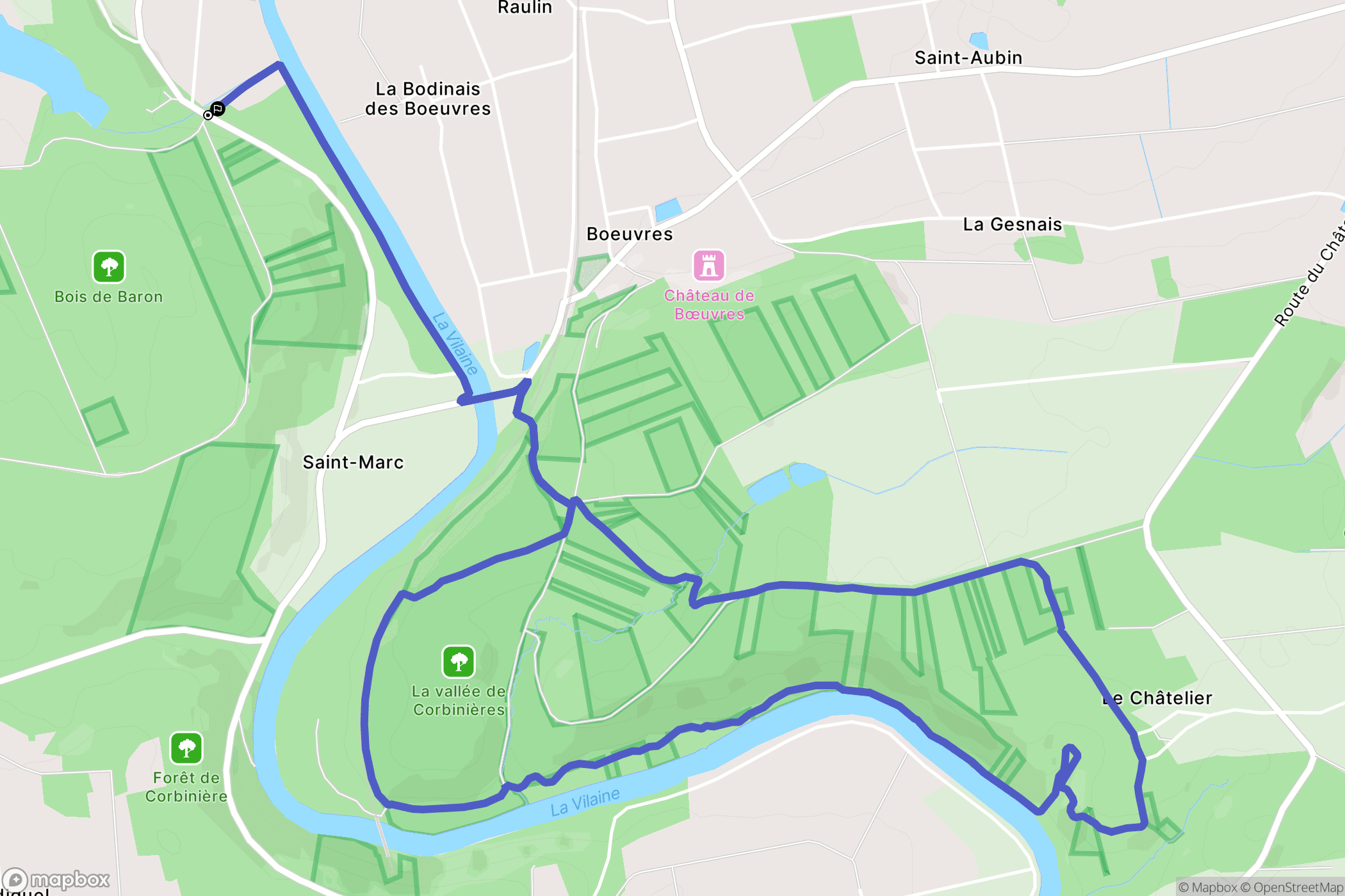 Guipry-Messac : carte du parcours de randonnée - France