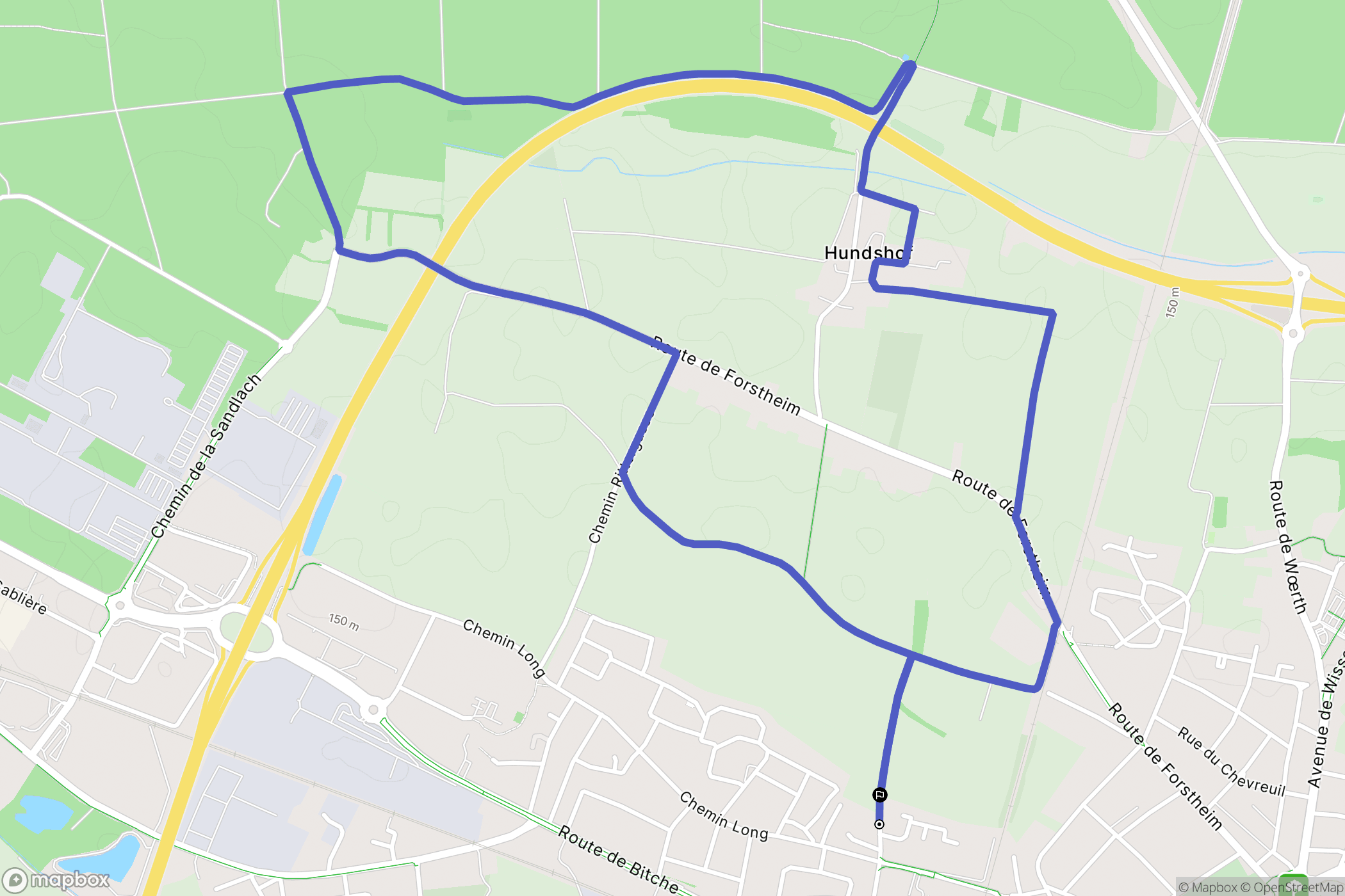 Haguenau : carte du parcours de randonnée - France
