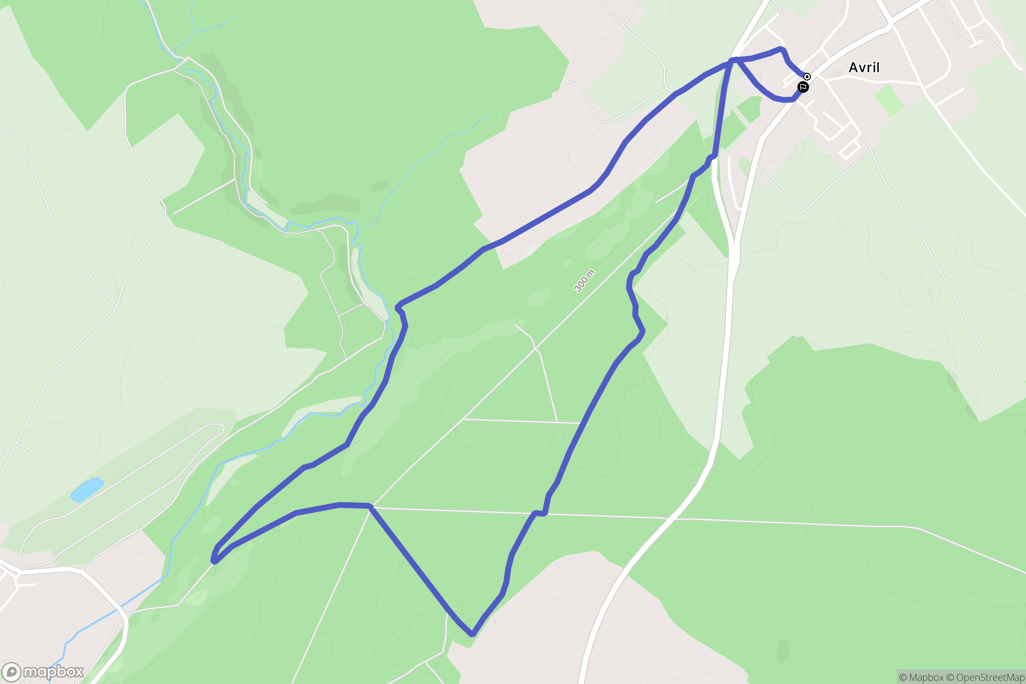 Avril : carte du parcours de randonnée - France