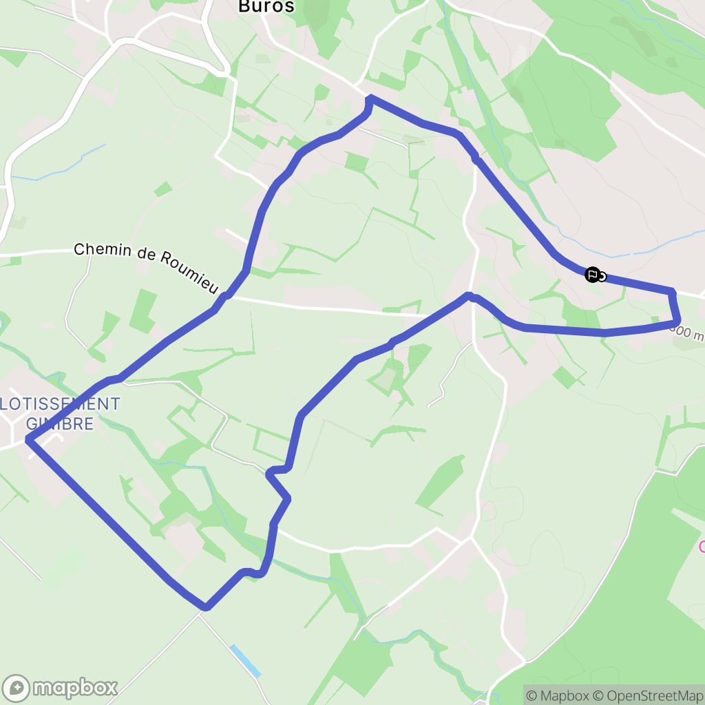 Buros : carte du parcours de randonnée - France