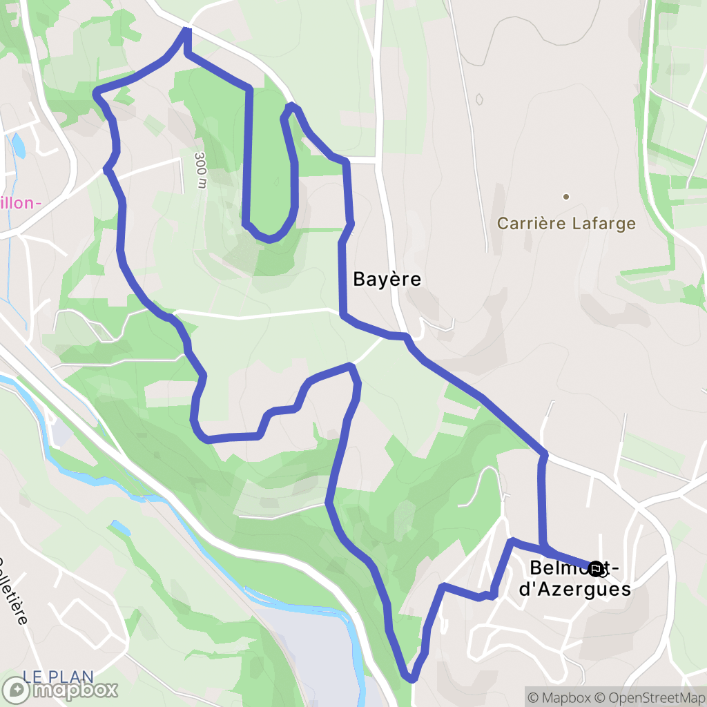 Belmont-d'Azergues : carte du parcours de randonnée - France