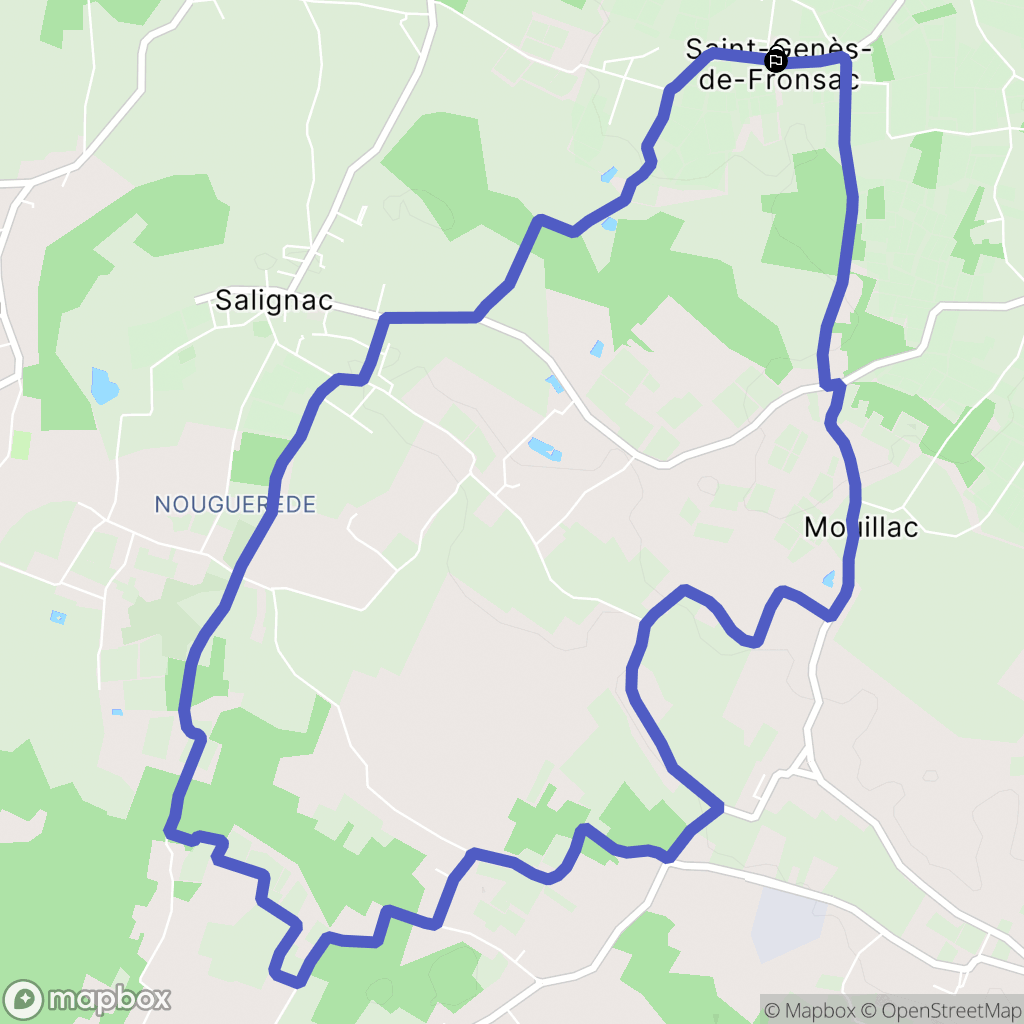 Saint-Gènes-de-Fronsac : carte du parcours de randonnée - France