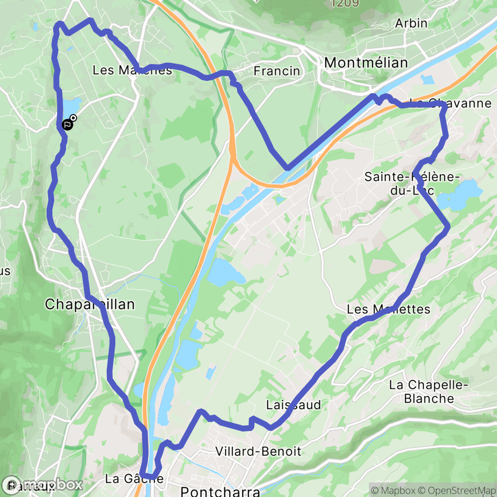 Porte-de-Savoie : carte du parcours de randonnée - France