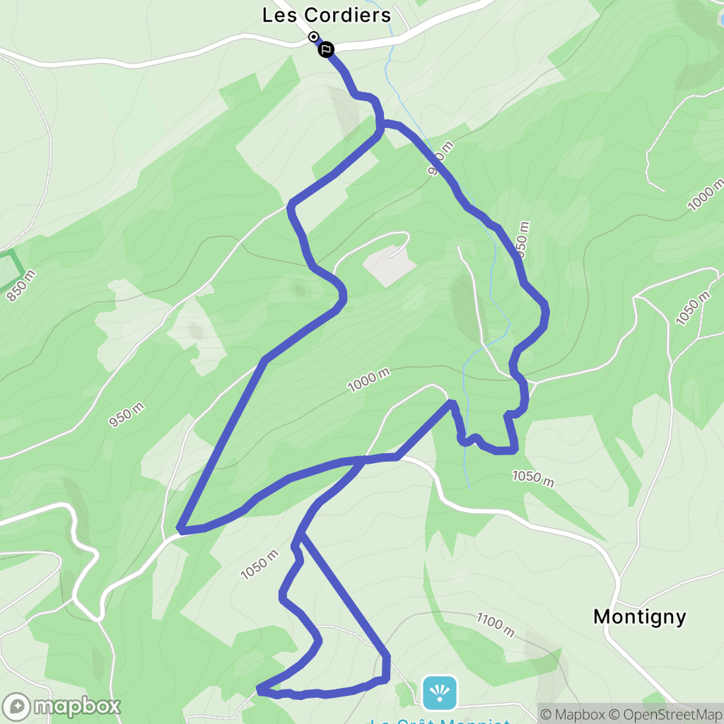 Arc-sous-Cicon : carte du parcours de randonnée - France