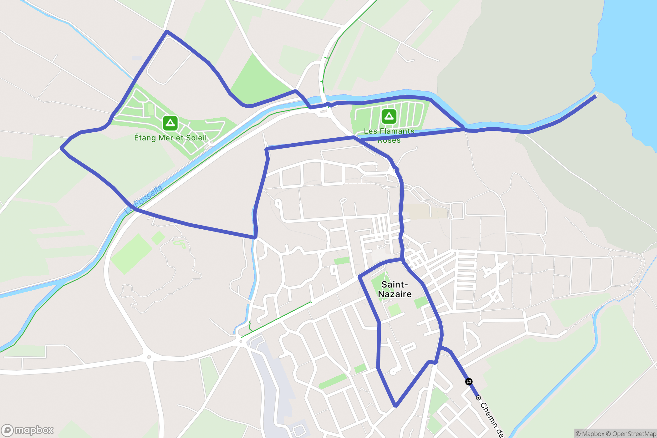 Saint-Nazaire : carte du parcours de randonnée - France
