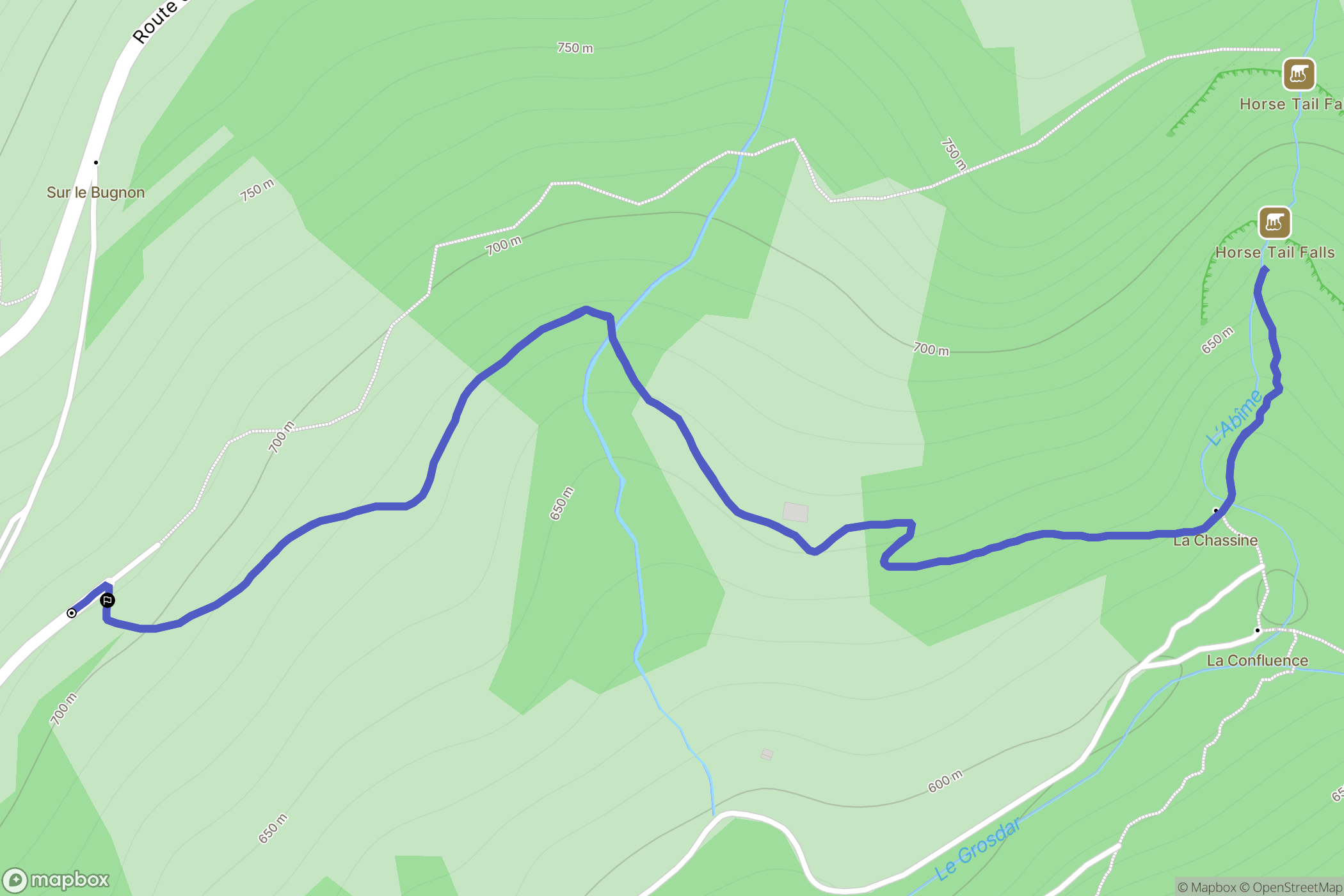 Saint-Claude : carte du parcours de randonnée - France