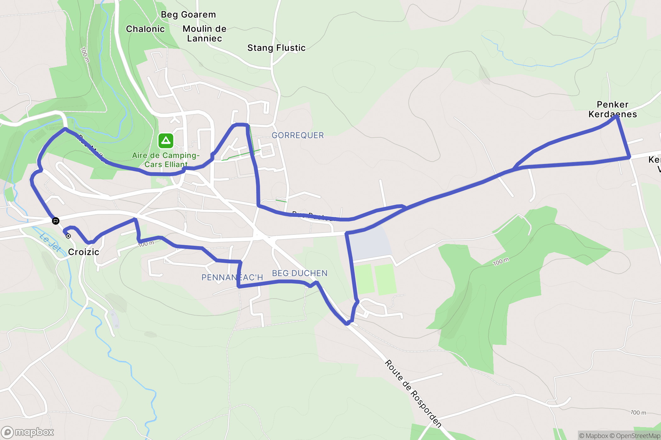 Elliant : carte du parcours de randonnée - France