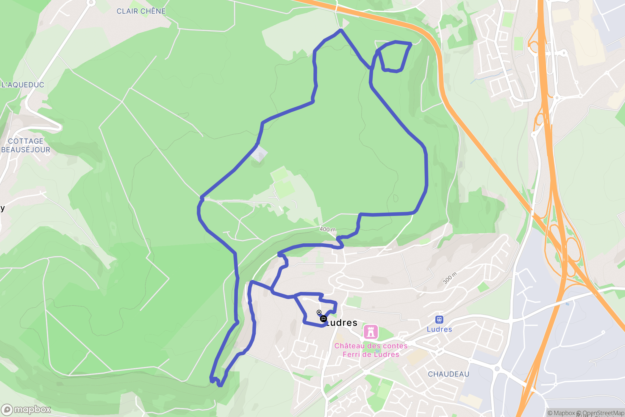 Ludres : carte du parcours de randonnée - France