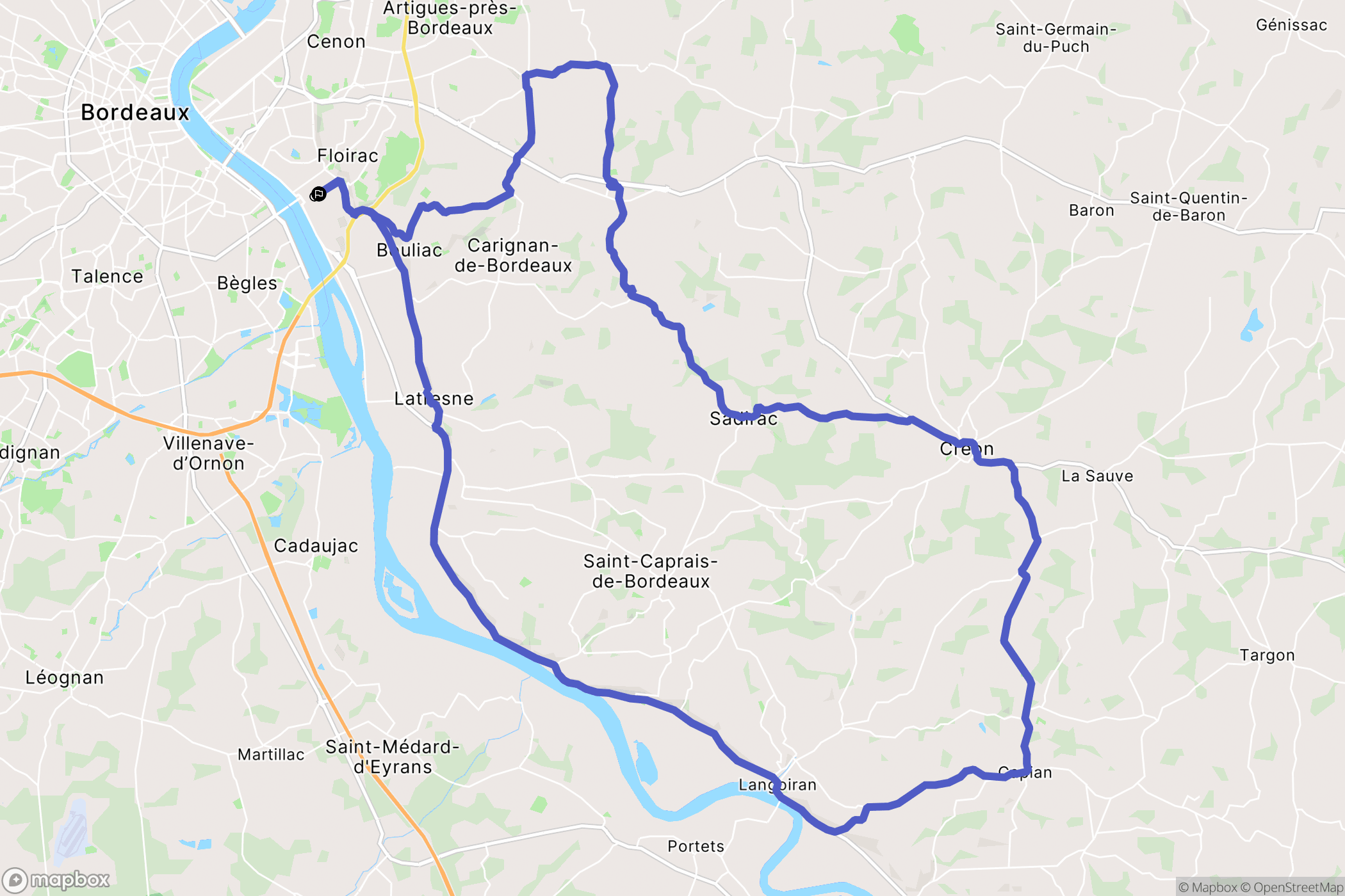 Floirac : carte du parcours de randonnée - France