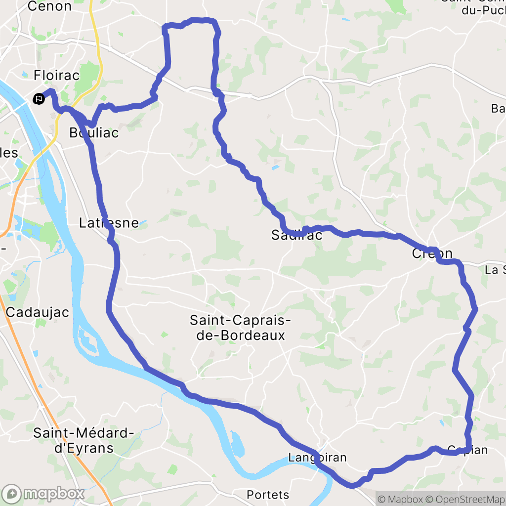 Floirac : carte du parcours de randonnée - France