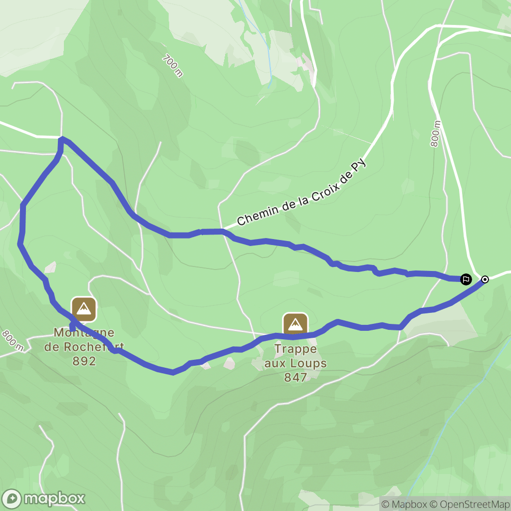 Deux-Grosnes : carte du parcours de randonnée - France