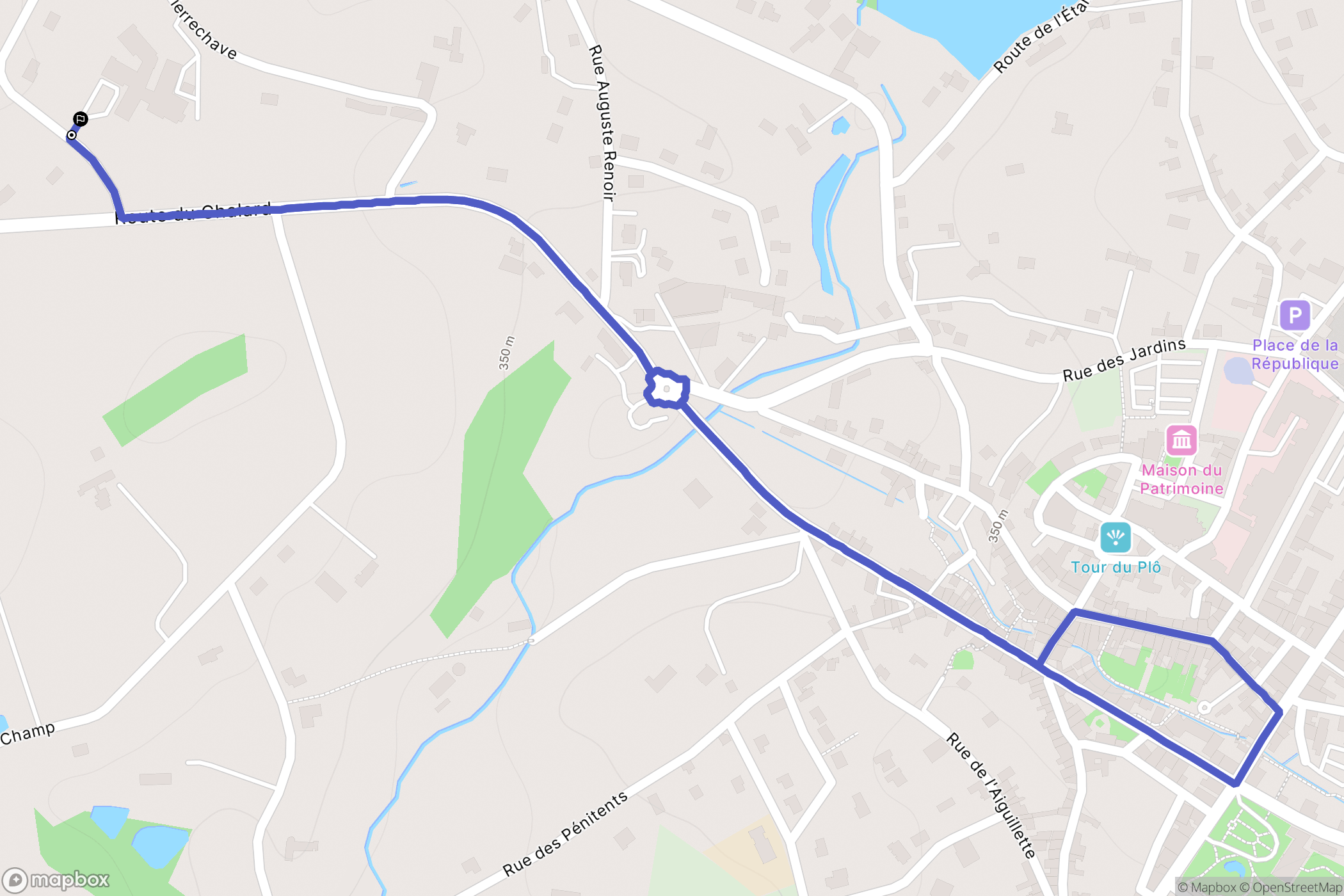Saint-Yrieix-la-Perche : carte du parcours de randonnée - France