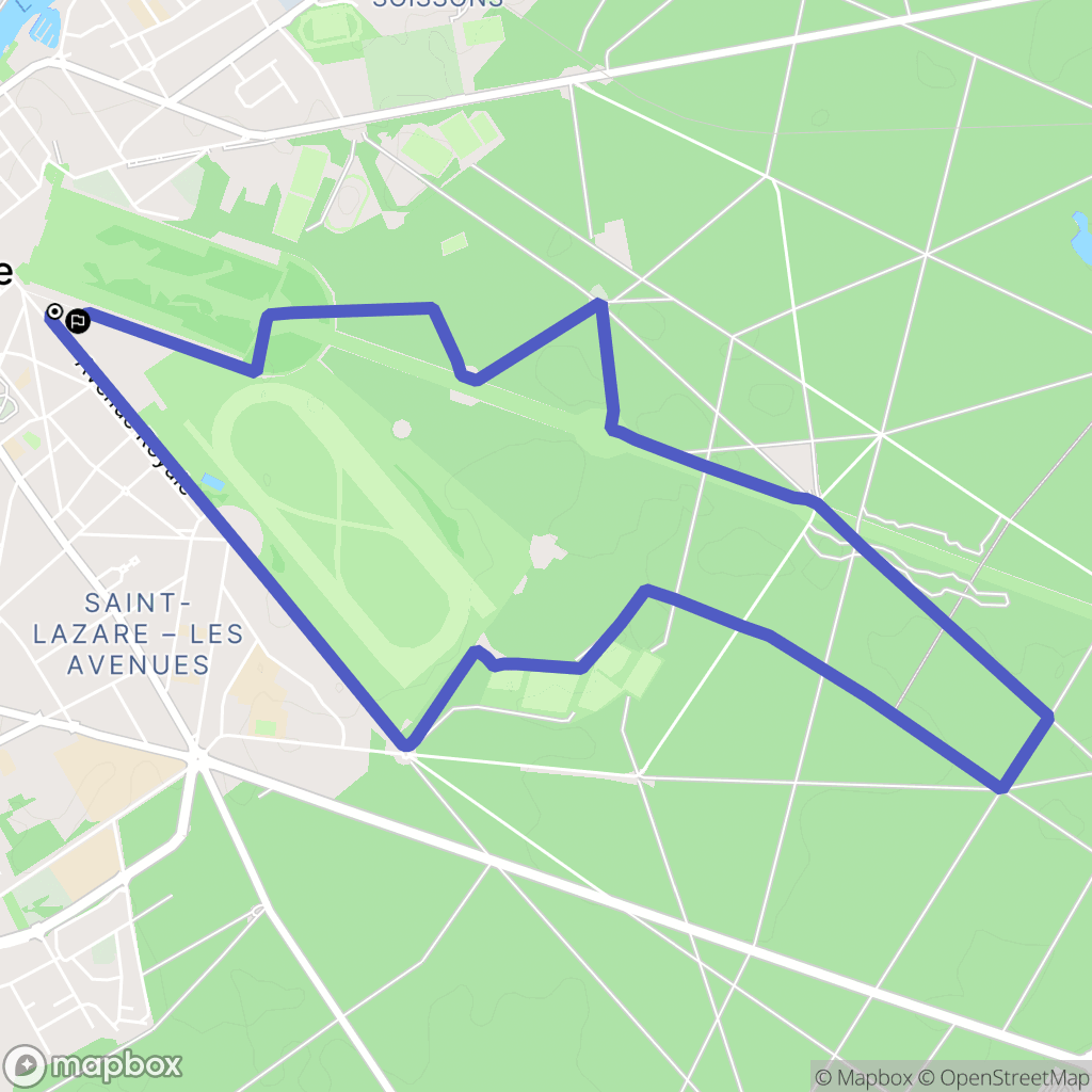 Compiègne : carte du parcours de randonnée - France