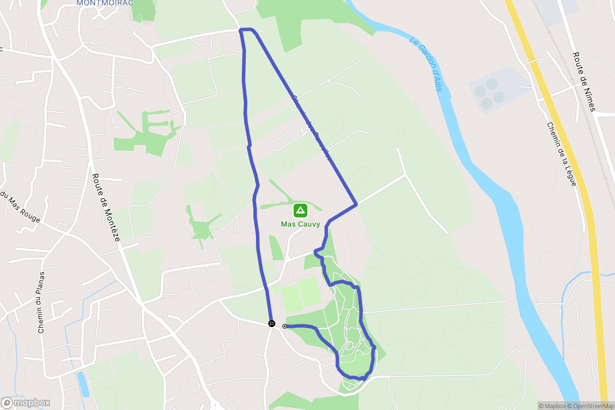 Saint-Christol-lès-Alès : carte du parcours de randonnée - France
