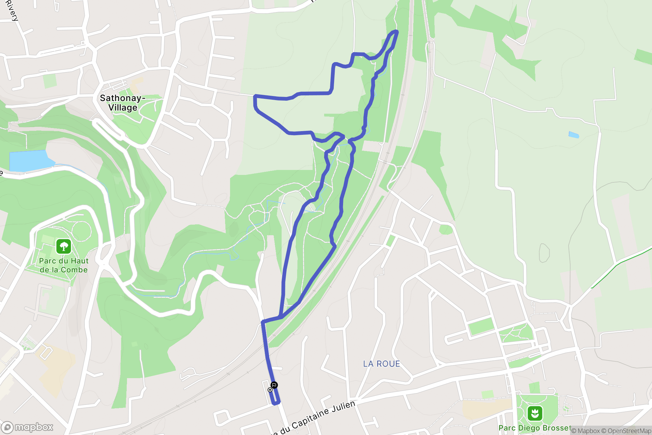 Rillieux-la-Pape : carte du parcours de randonnée - France