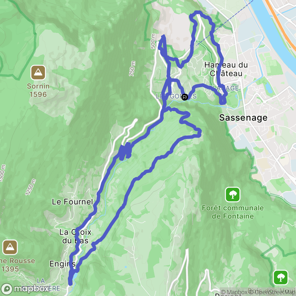 Sassenage : carte du parcours de randonnée - France