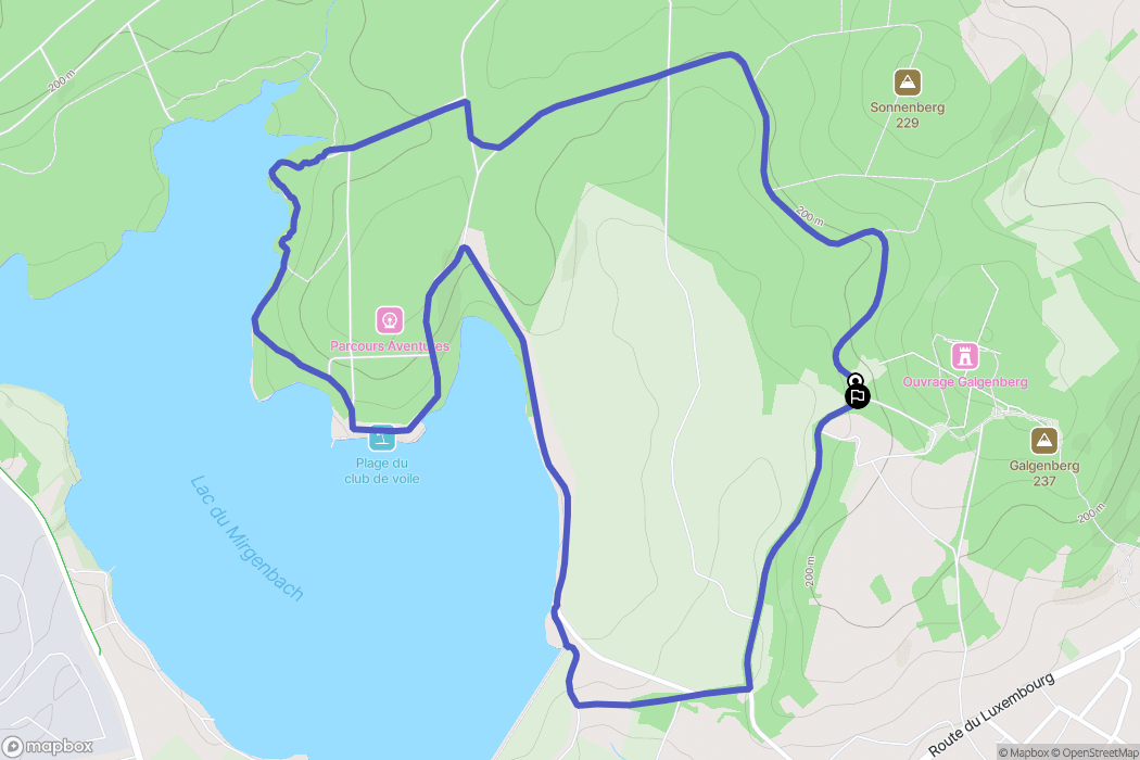 Sentzich : carte du parcours de randonnée - France