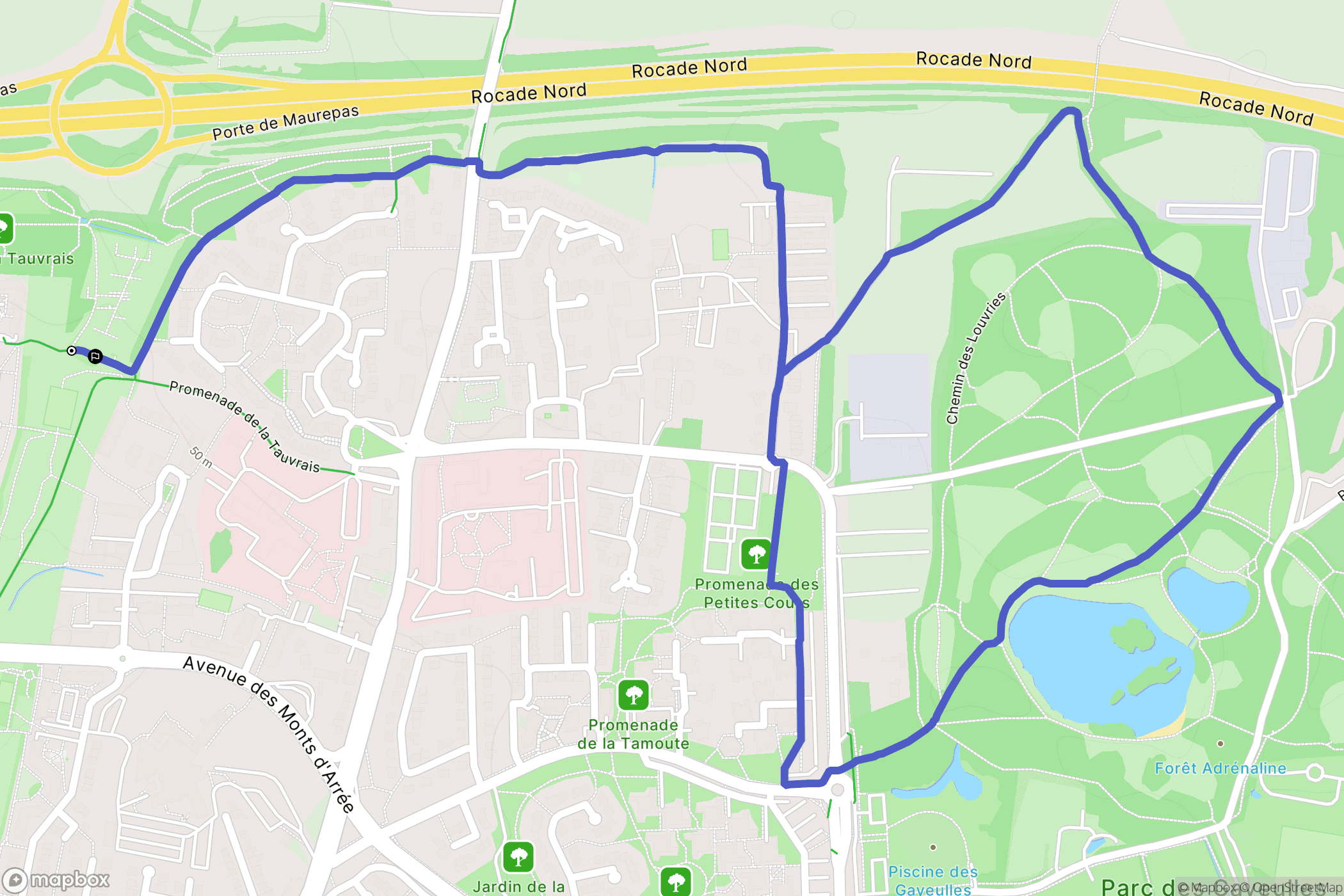 Rennes : carte du parcours de randonnée - France