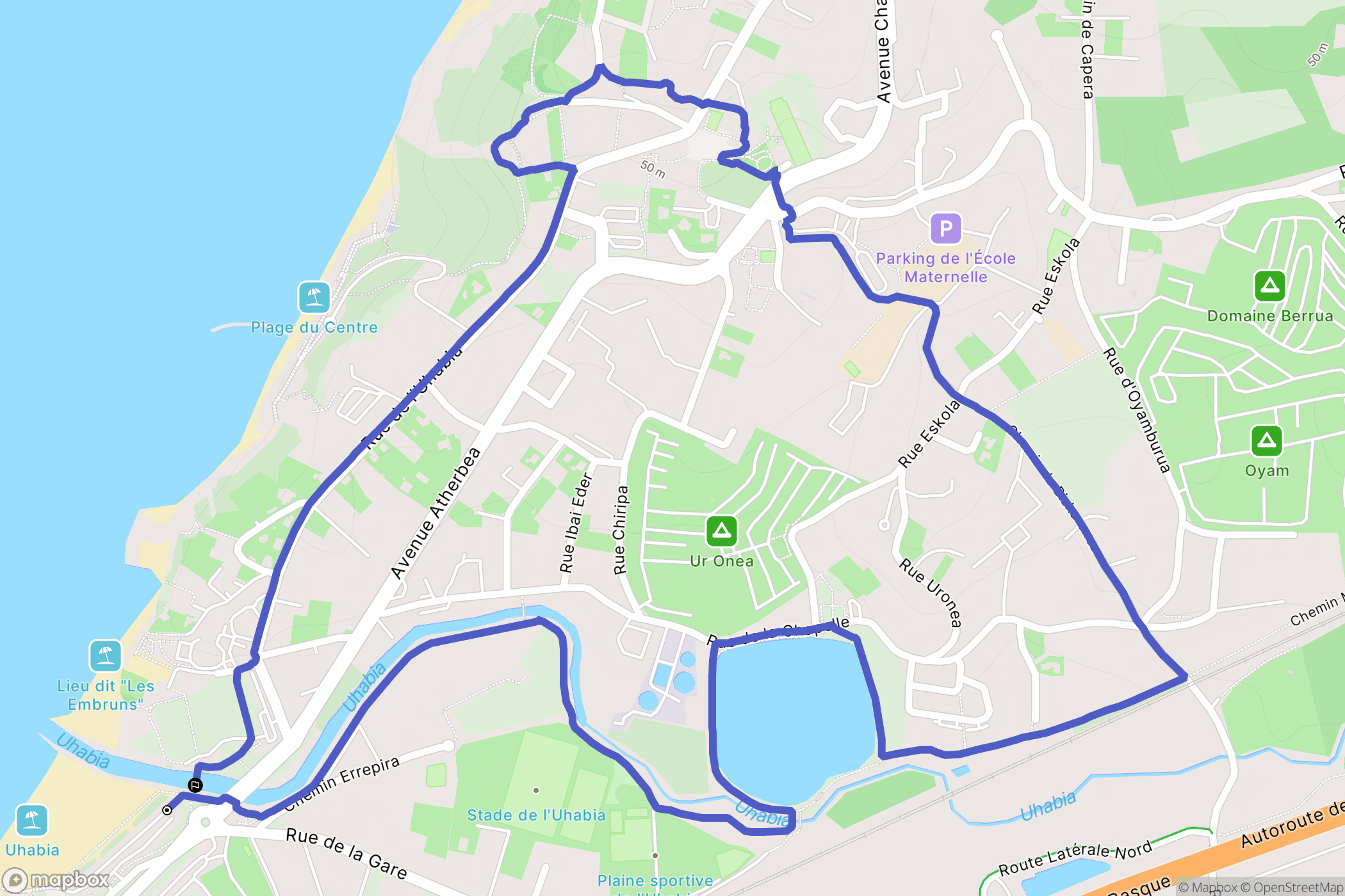 Bidart : carte du parcours de randonnée - France