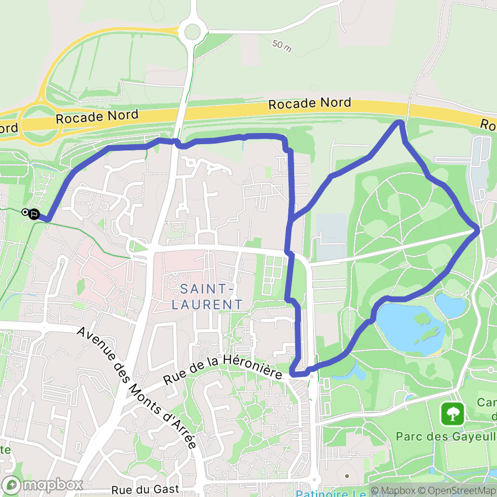Rennes : carte du parcours de randonnée - France