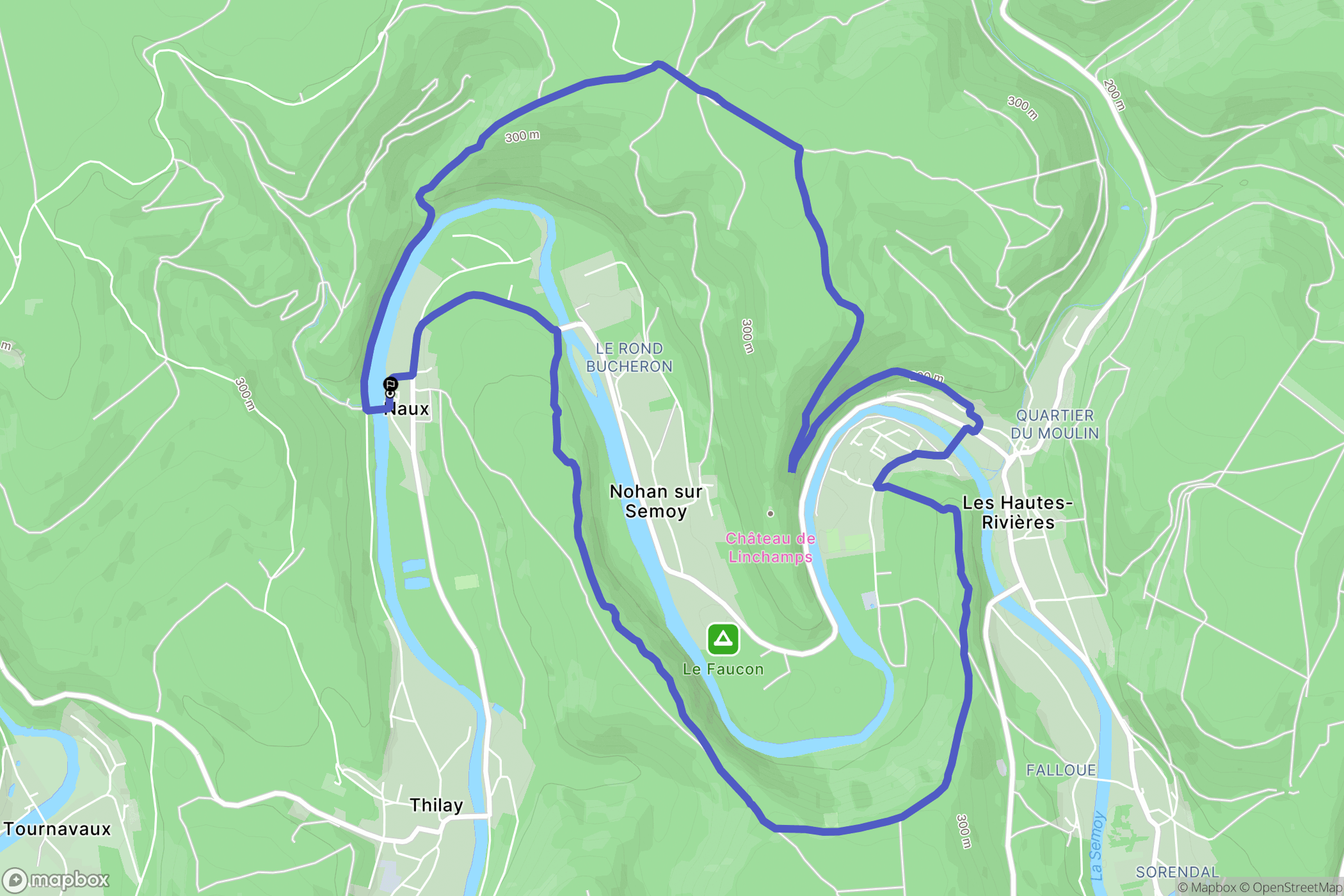 Thilay : carte du parcours de randonnée - France