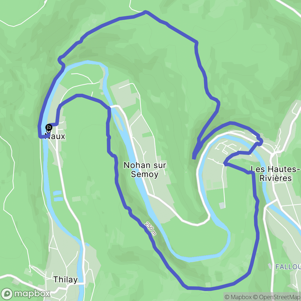 Thilay : carte du parcours de randonnée - France