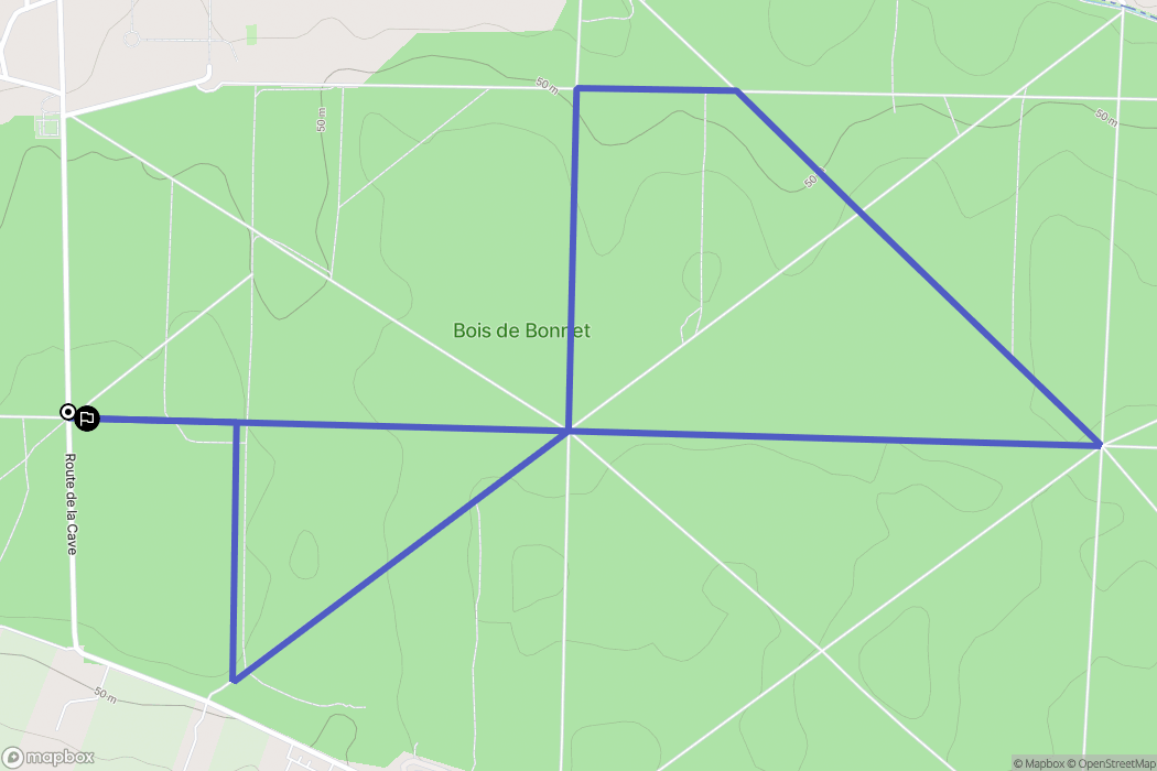 Asnières-sur-Oise : carte du parcours de randonnée - France