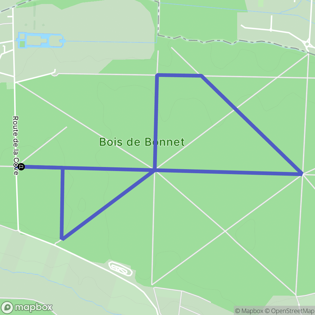 Asnières-sur-Oise : carte du parcours de randonnée - France