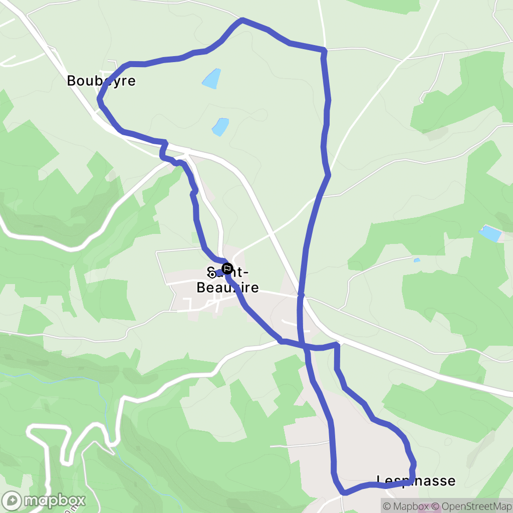 Saint-Beauzire : carte du parcours de randonnée - France