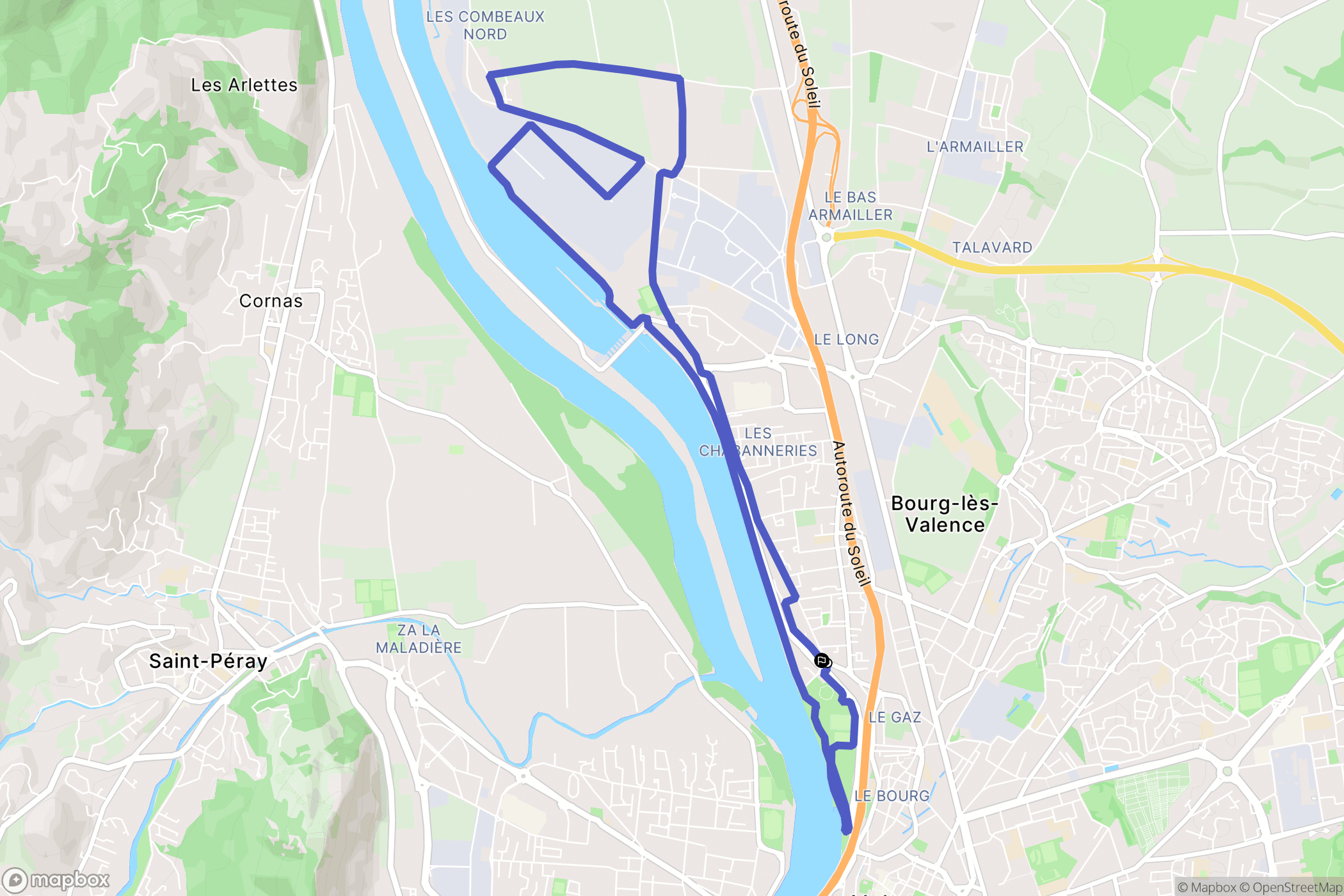 Bourg-lès-Valence : carte du parcours de randonnée - France